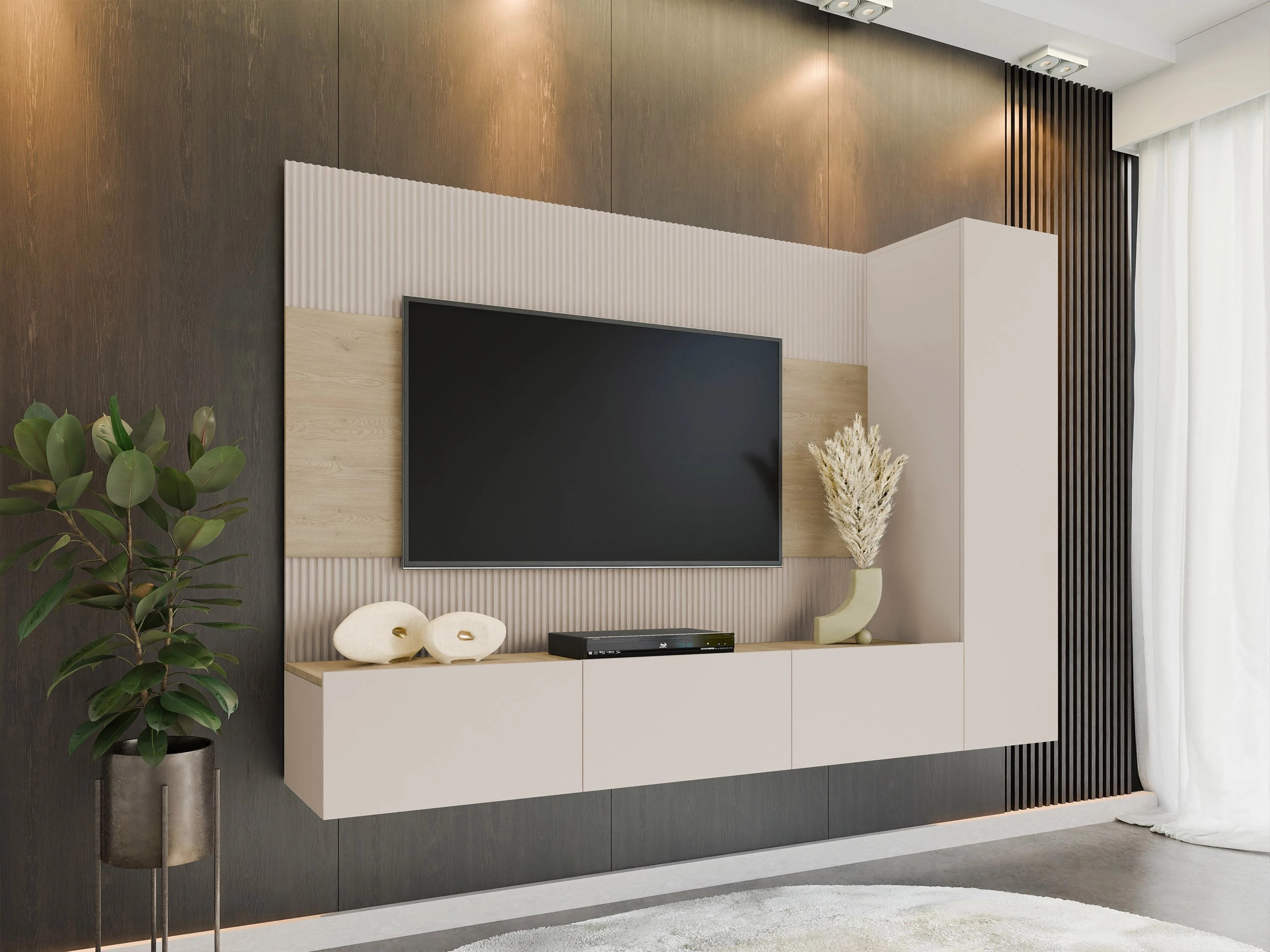 Stuemøbelsæt Comfivo Salix VI (Beige + Cremona-eg)