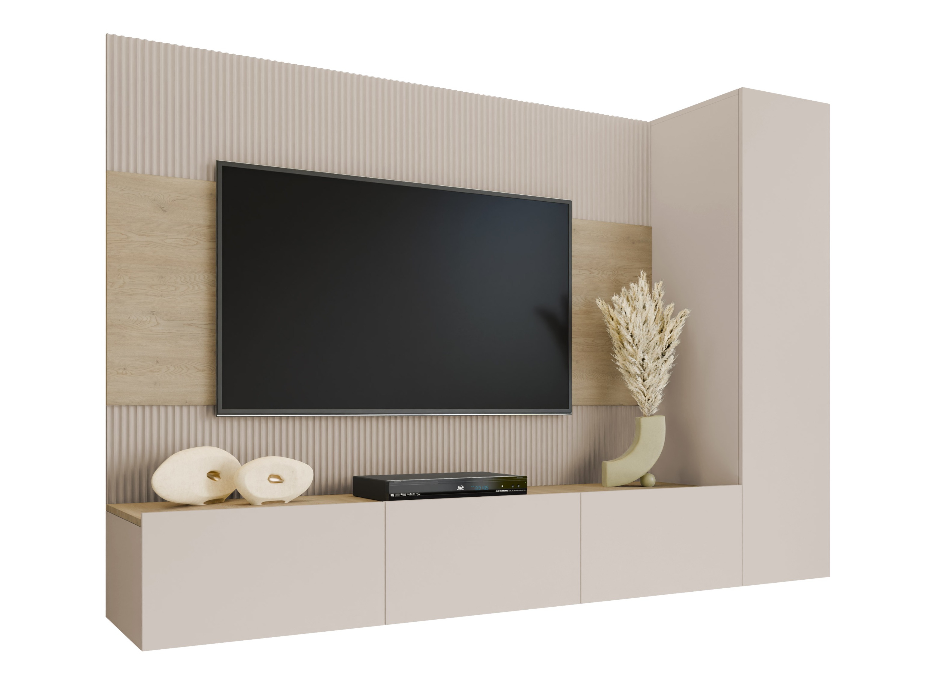 Stuemøbelsæt Comfivo Salix VI (Beige + Egetræ)