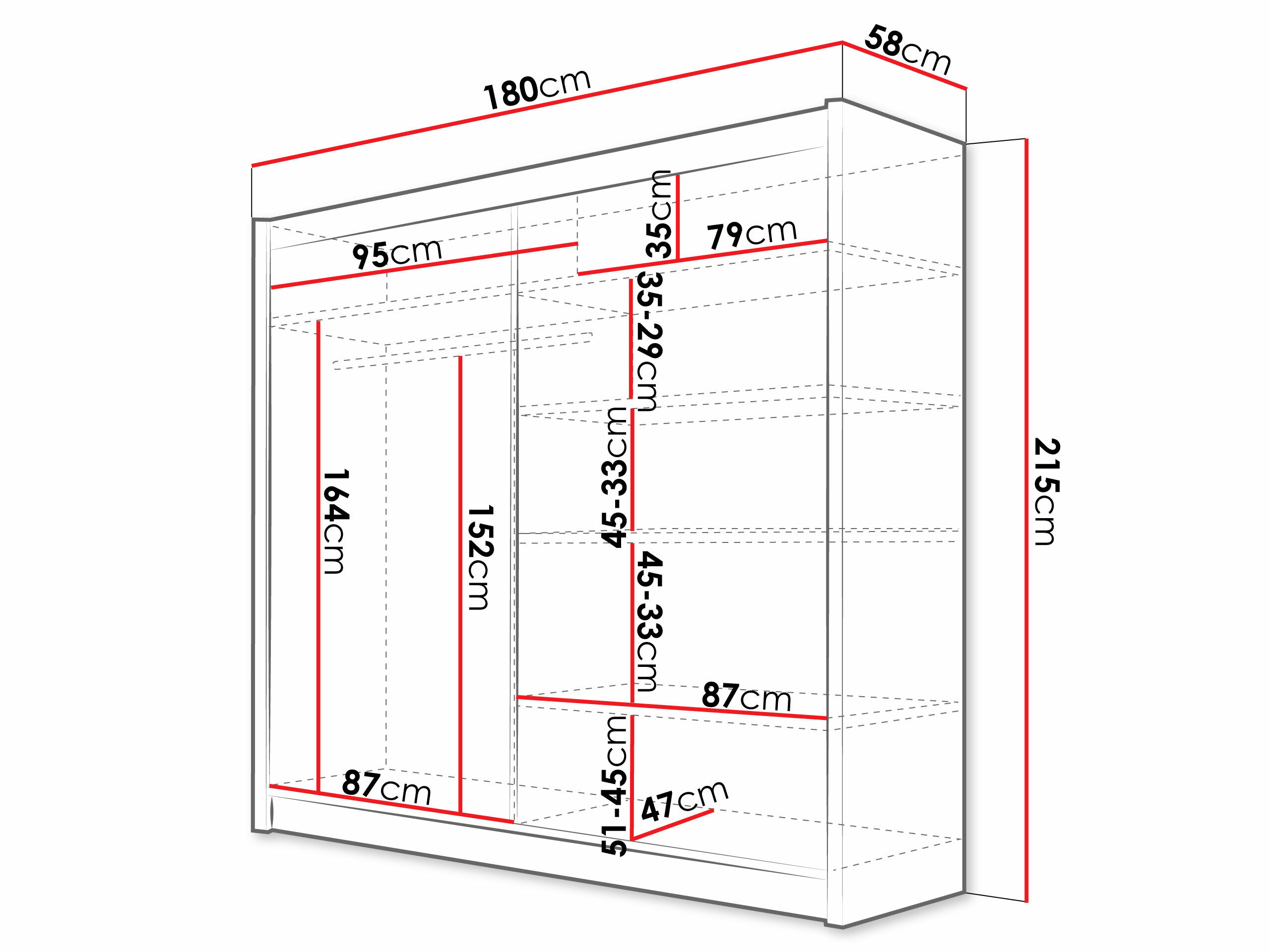 Garderobeskab Closico 126 (Hvid)