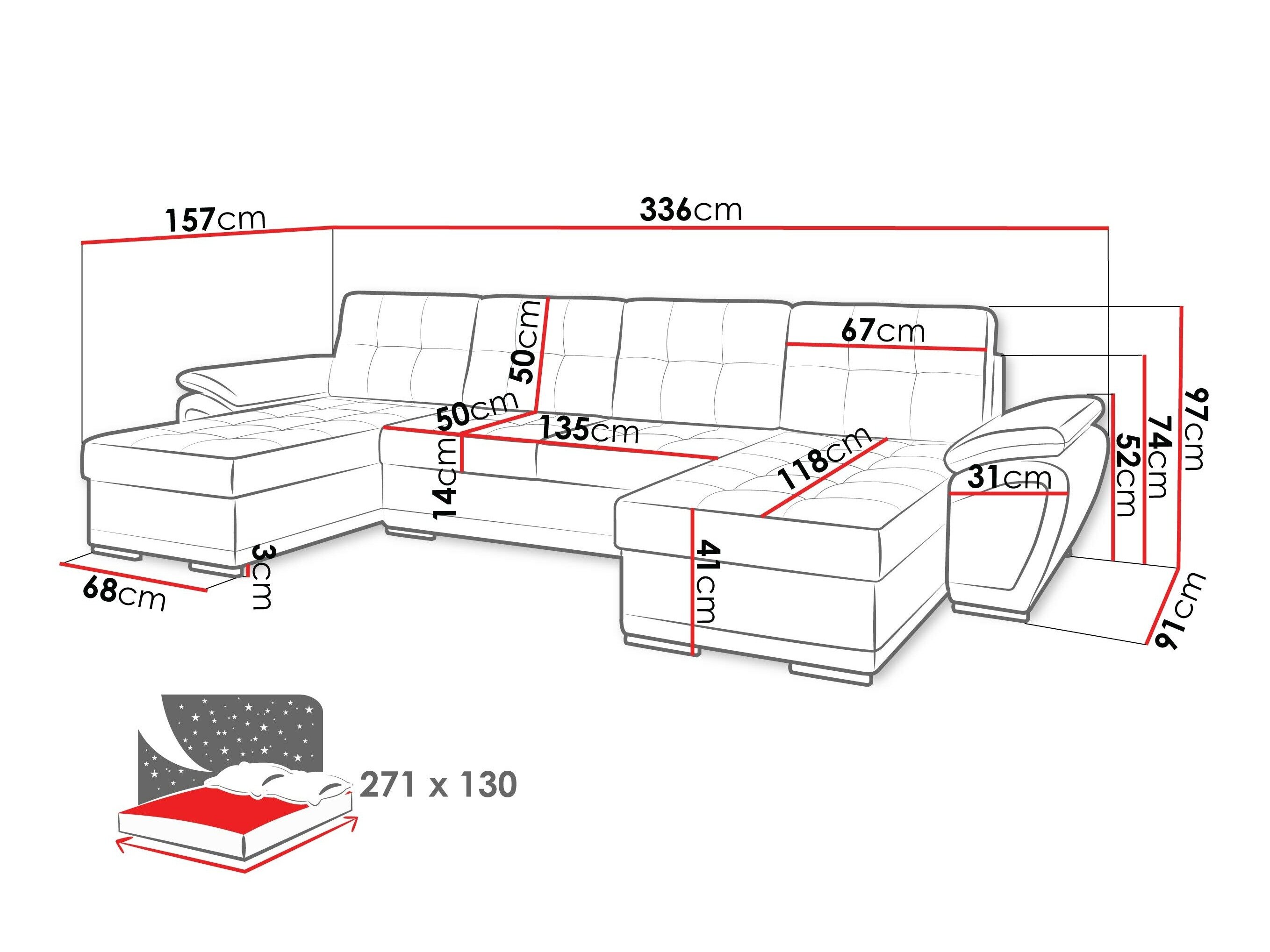 Hjørnesofa Arvada 115 (Rico 20 + Soft 17)
