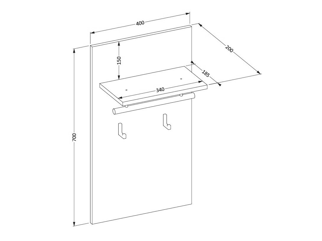 Knagerække Alfere 114 (Wotan eg)