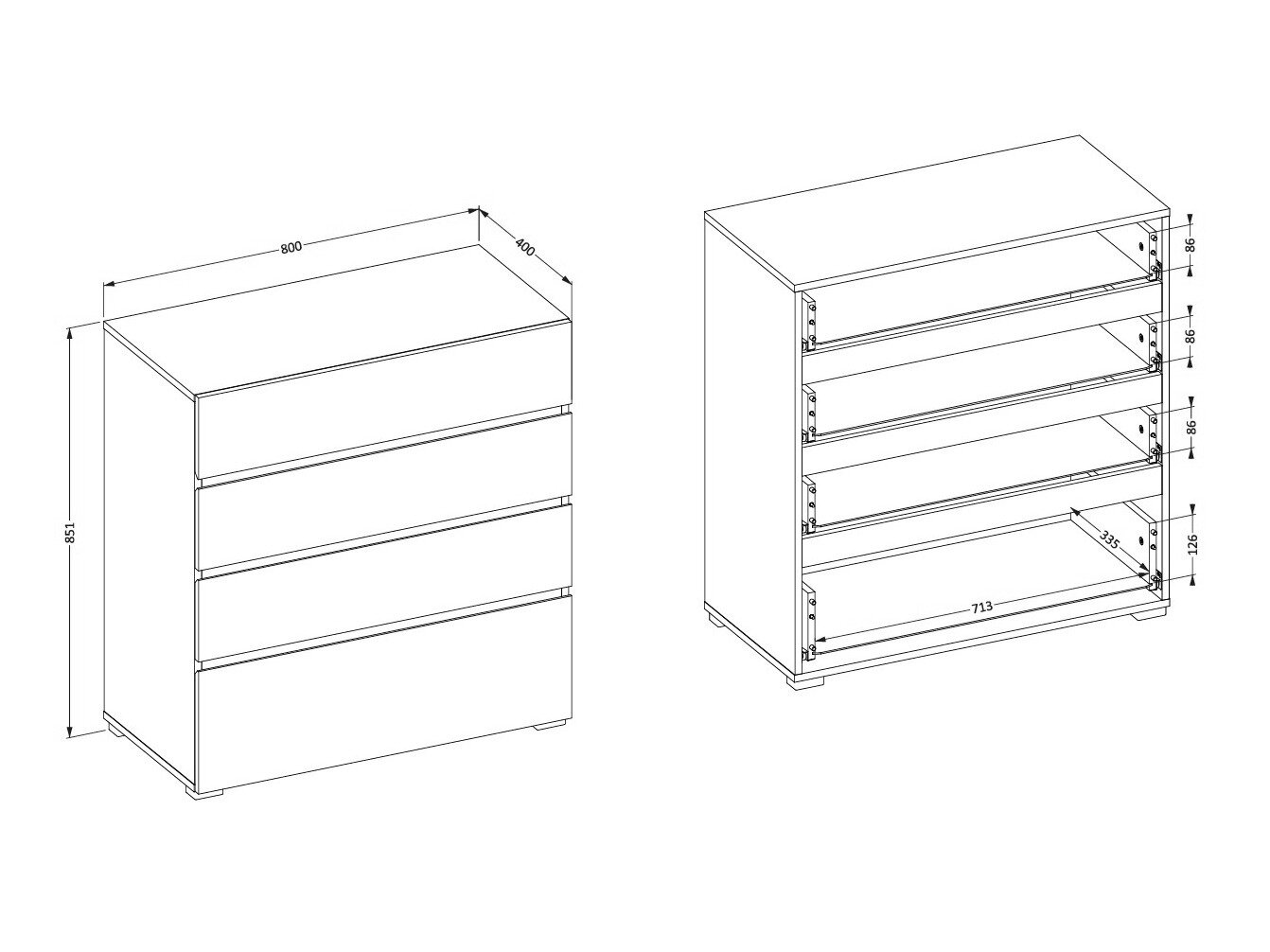 Kommode Alfere 121 (Hvid)