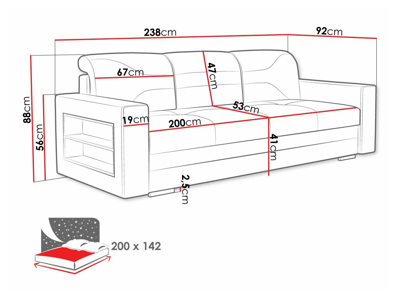 Sovesofa Decatur 106 (Twist 23 + Twist 18)