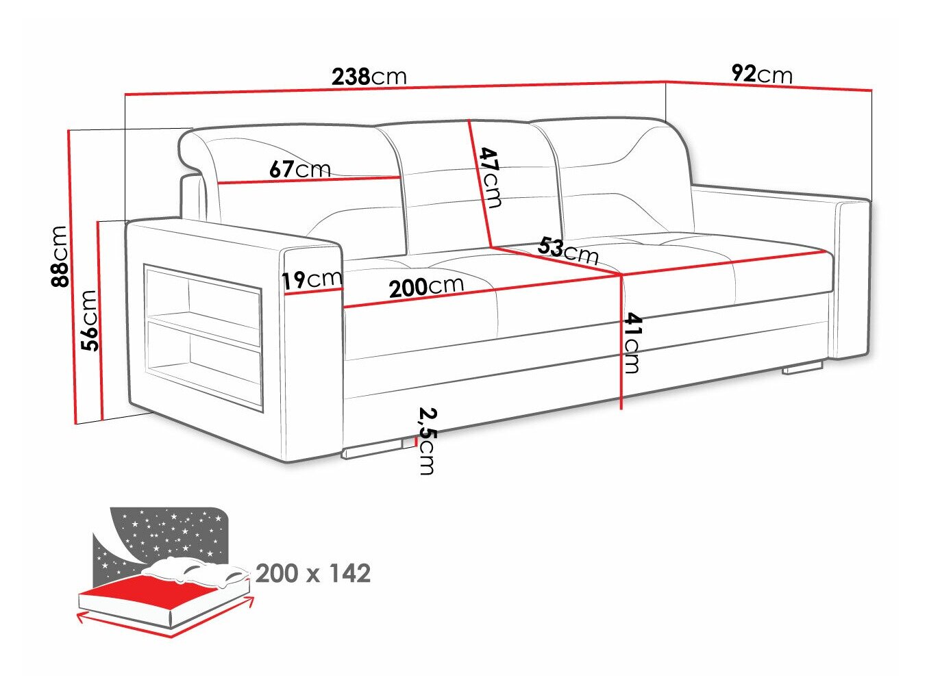 Sovesofa Decatur 106 (Twist 8 + Twist 2)