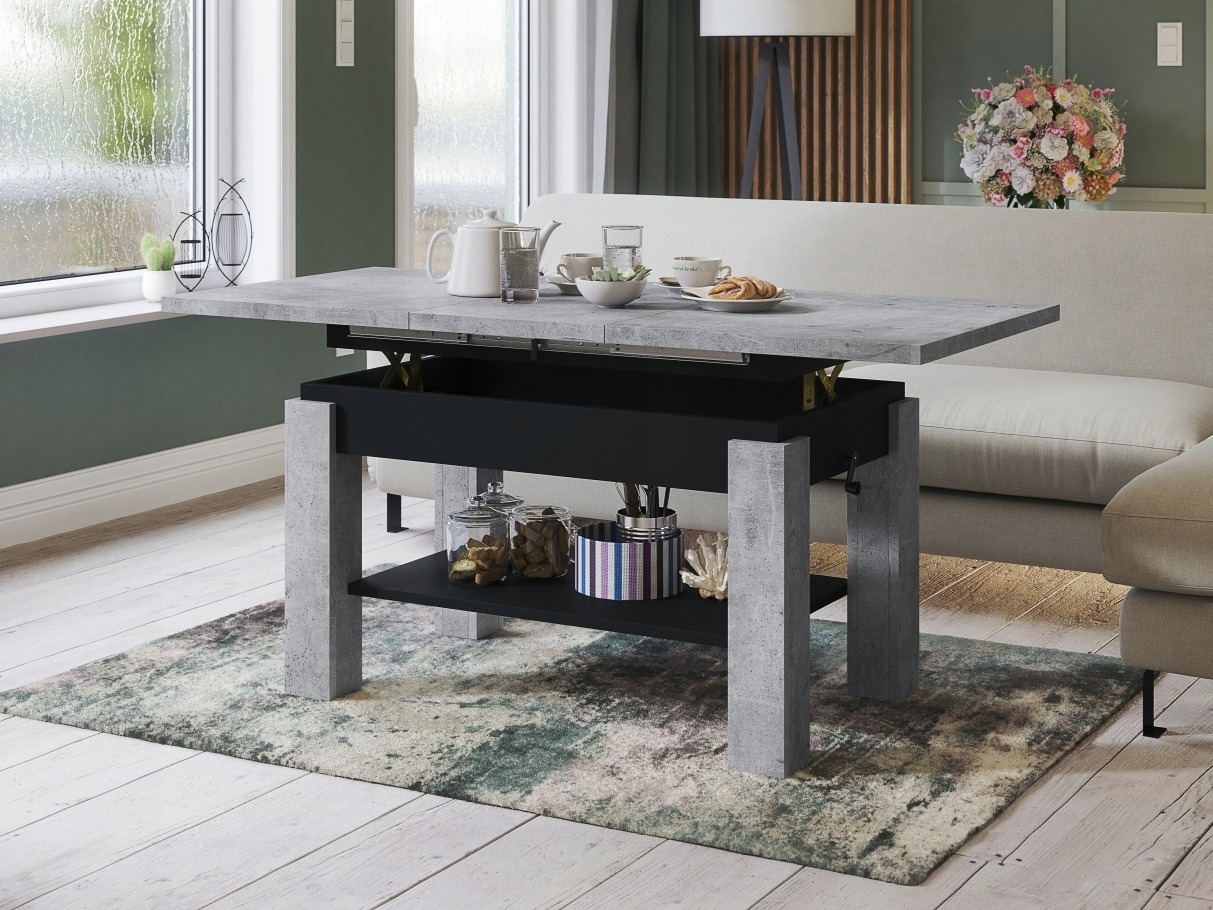 Transforming sofabord Glendale 100 (Beton + Sort)