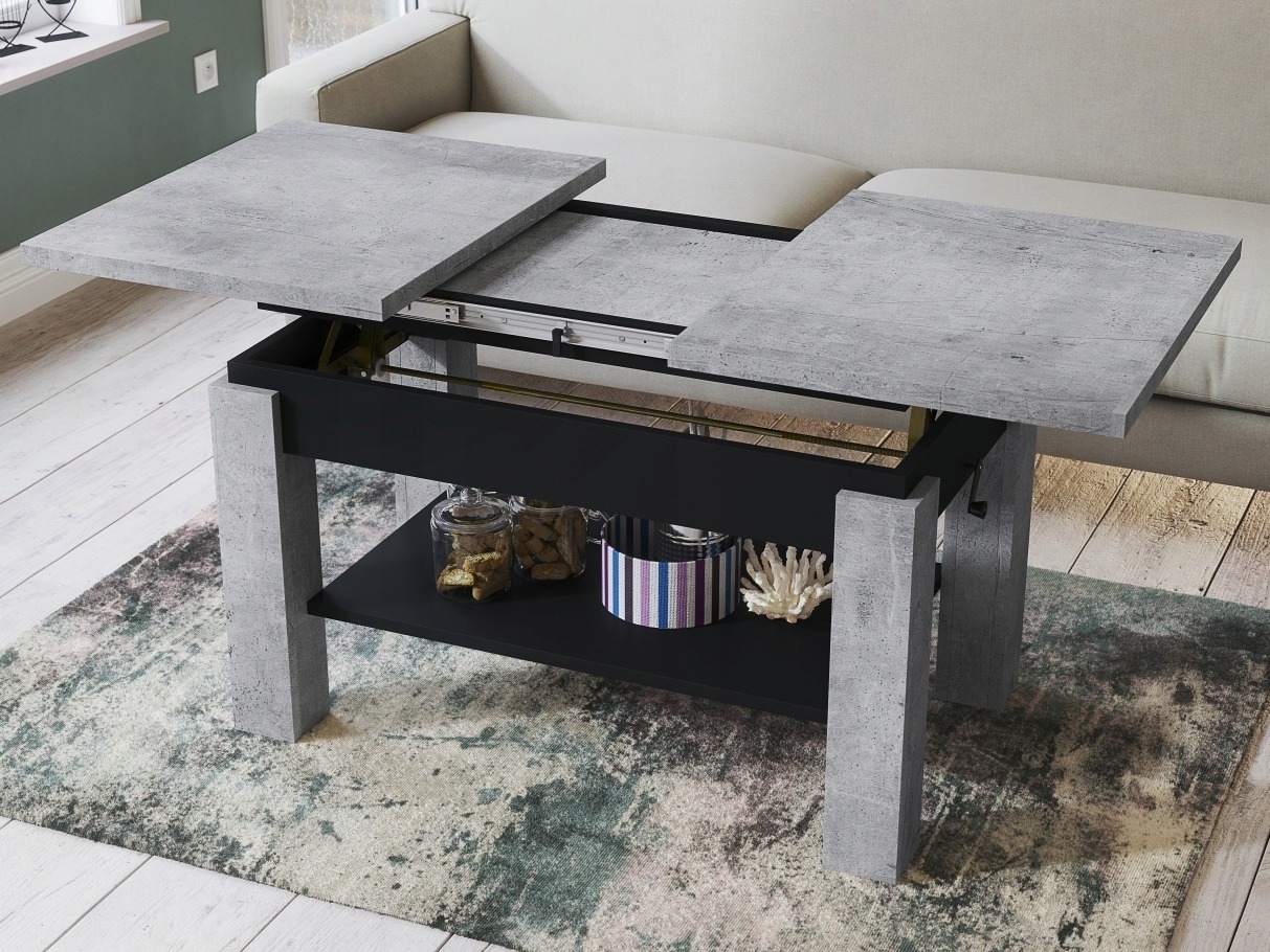 Transforming sofabord Glendale 100 (Beton + Sort)