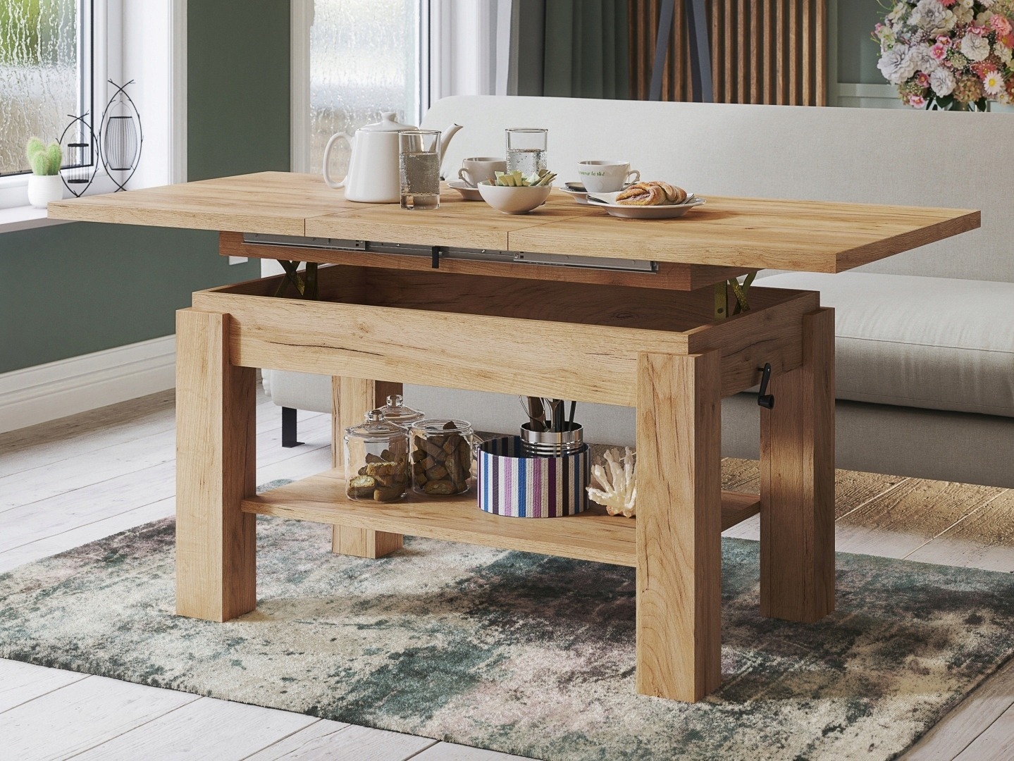 Transforming sofabord Glendale 100 (Craft gylden eg)