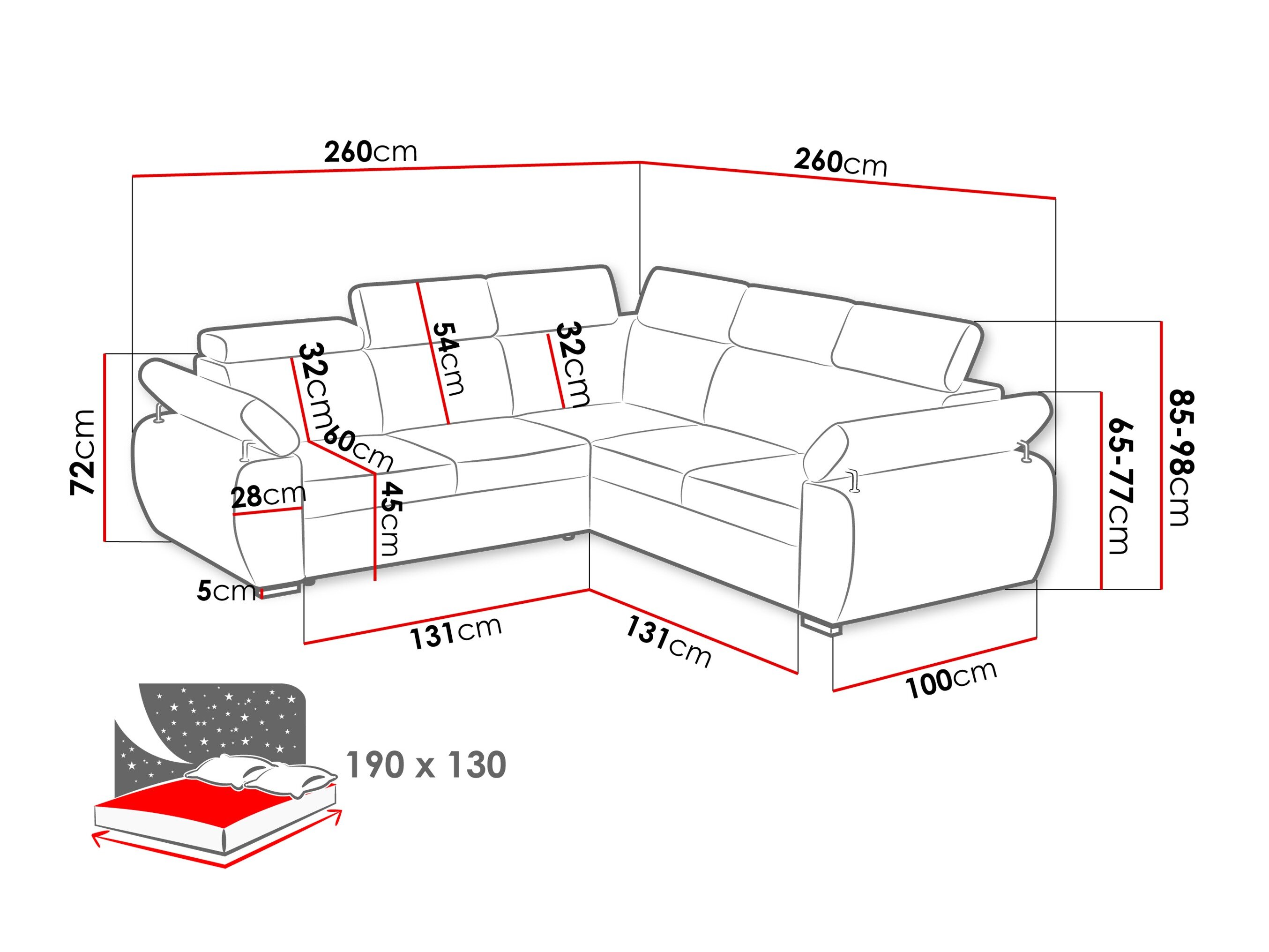 Hjørnesofa Columbus 215 (Aragon 14)