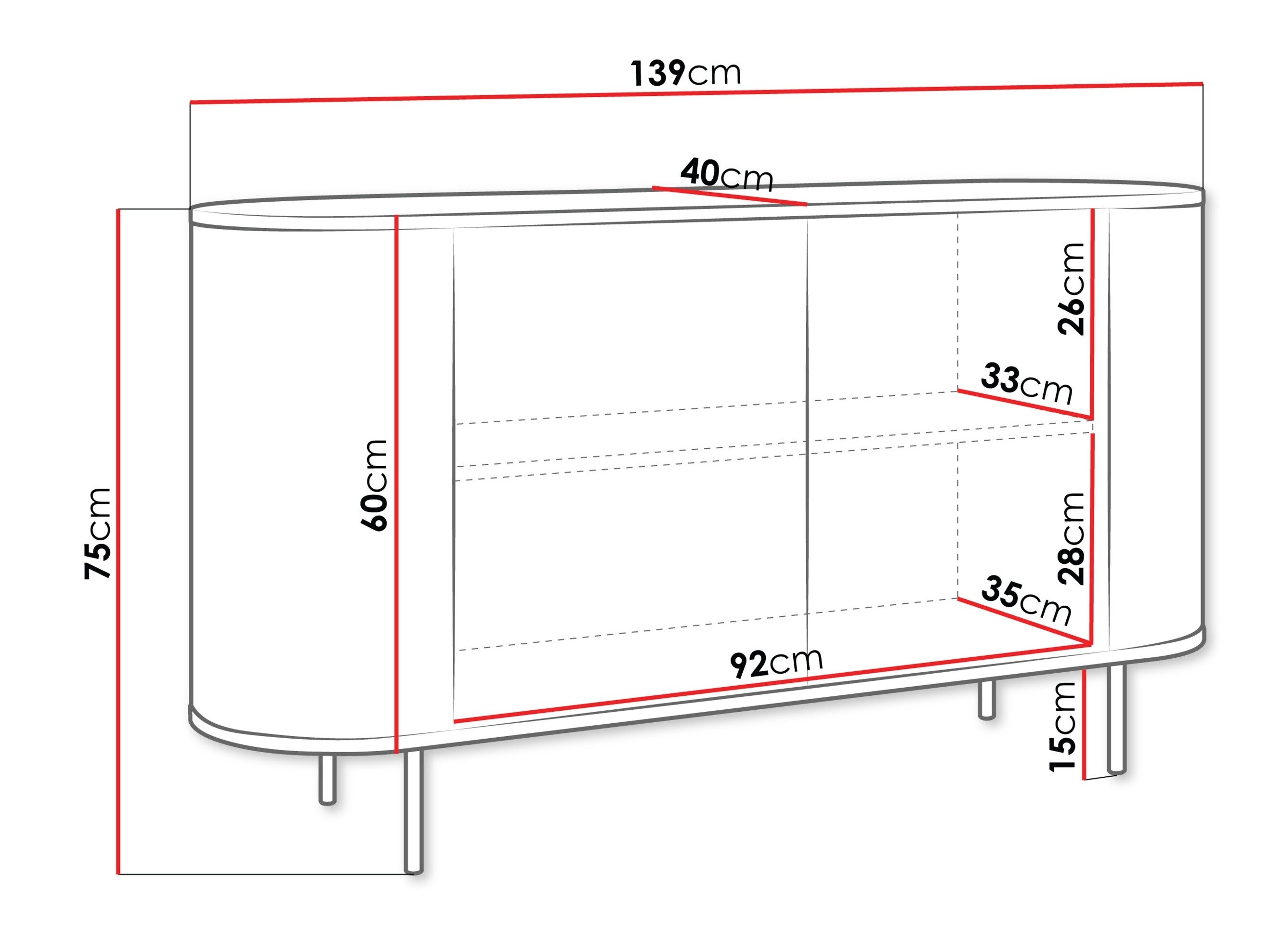 Skænk Comfivo Livtena 100 (Sort marmor + Sort)