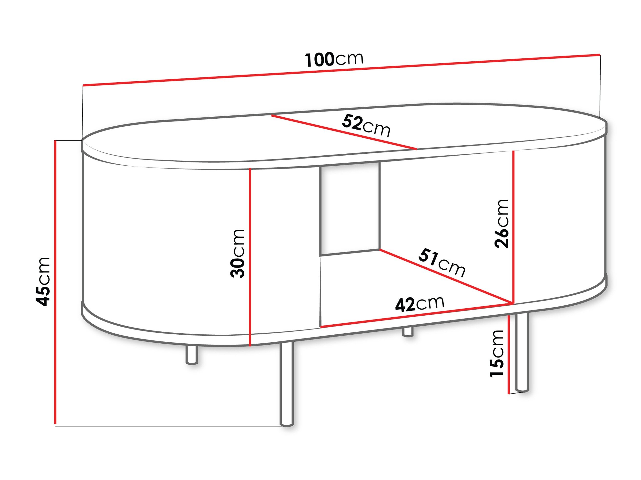 Sofabord Comfivo Livtena 104 (Sort marmor + Sort)