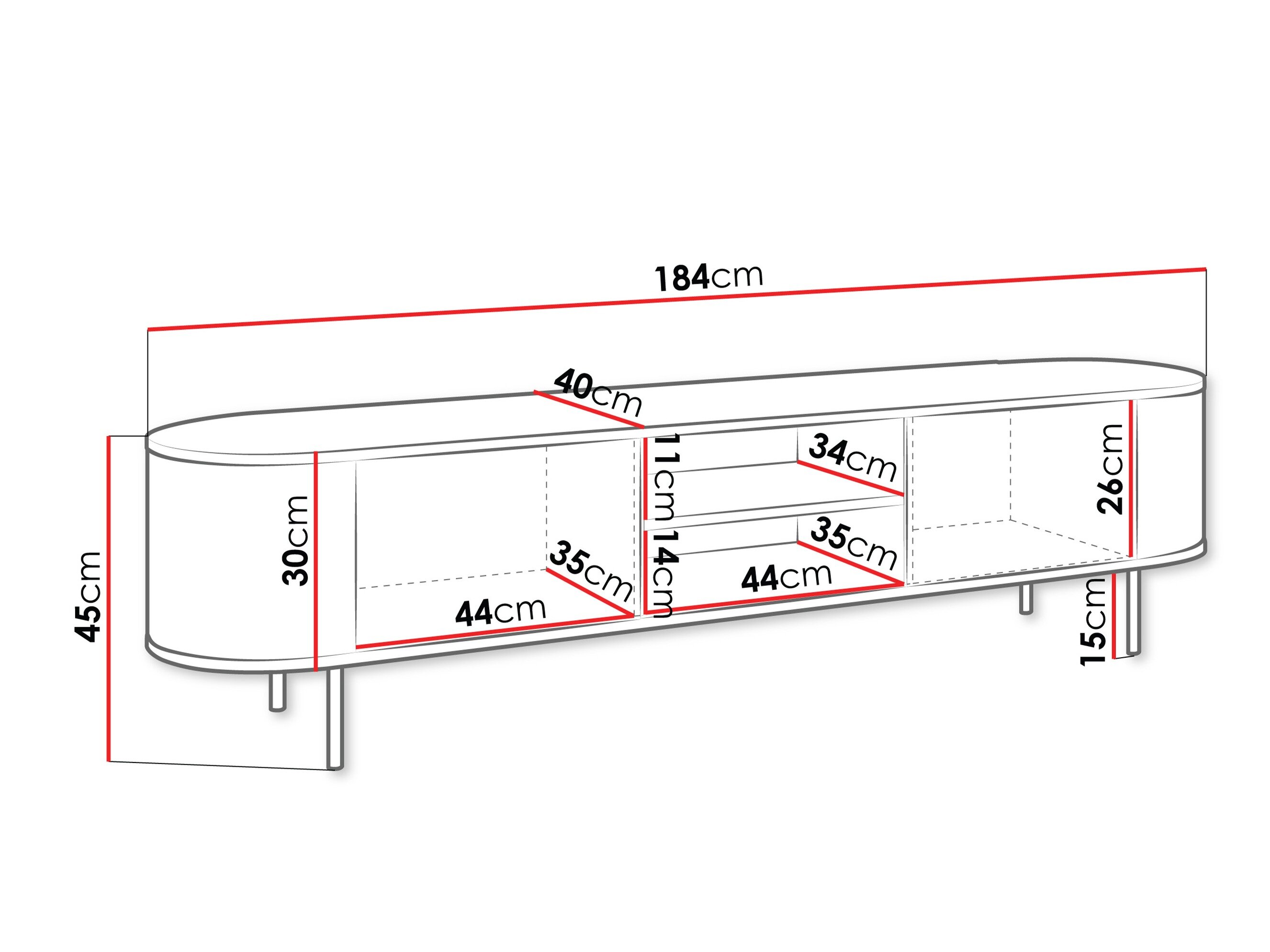 TV-bord Comfivo Livtena 103 (Sort marmor + Sort)