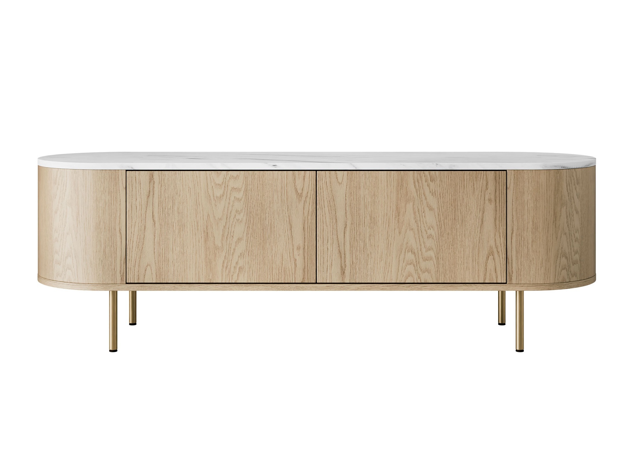 TV-bord Comfivo Livtena (Hvid marmor + Gylden)