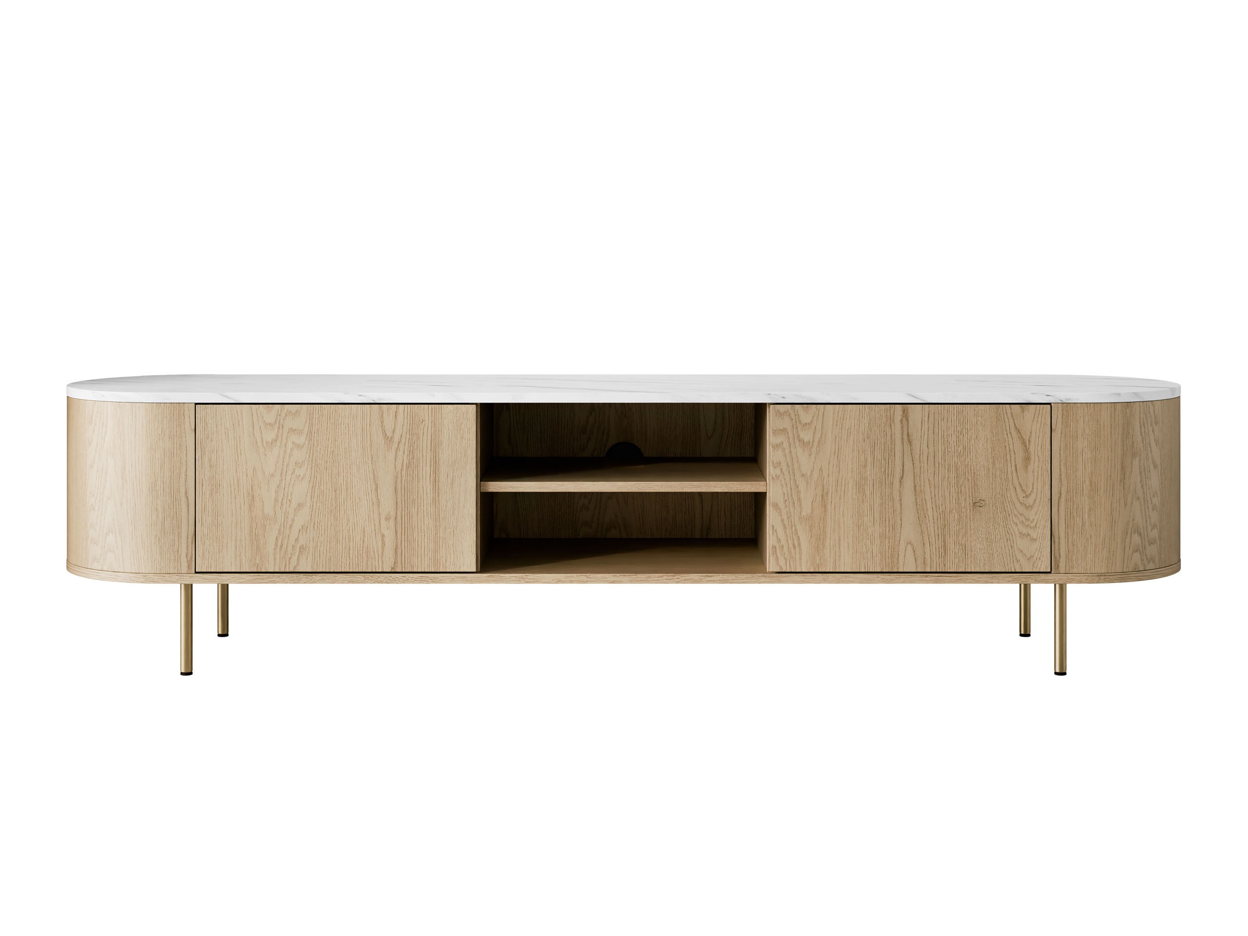 TV-bord Comfivo Livtena I (Hvid marmor + Gylden)