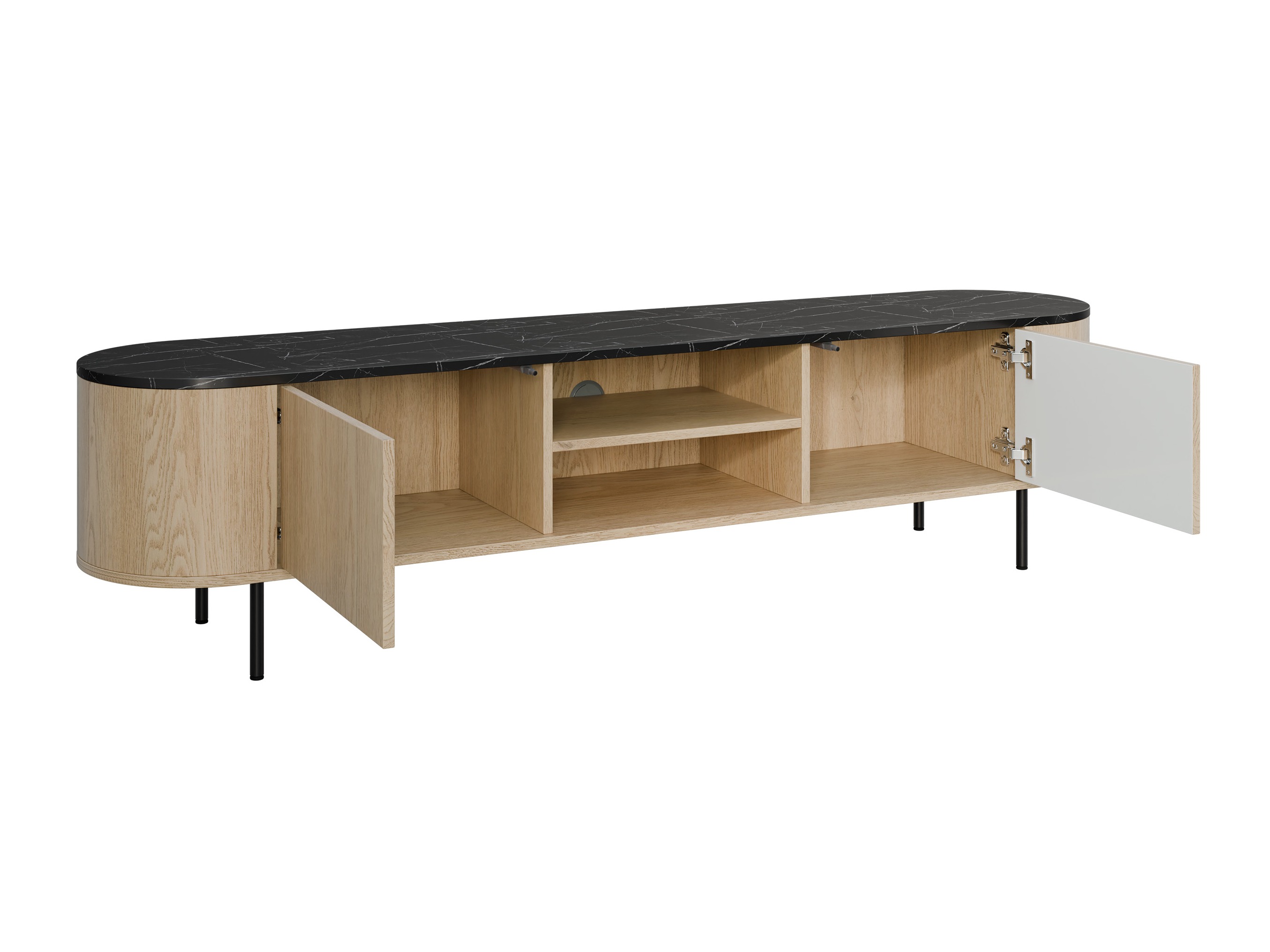 TV-bord Comfivo Livtena I (Hvid marmor + Gylden)