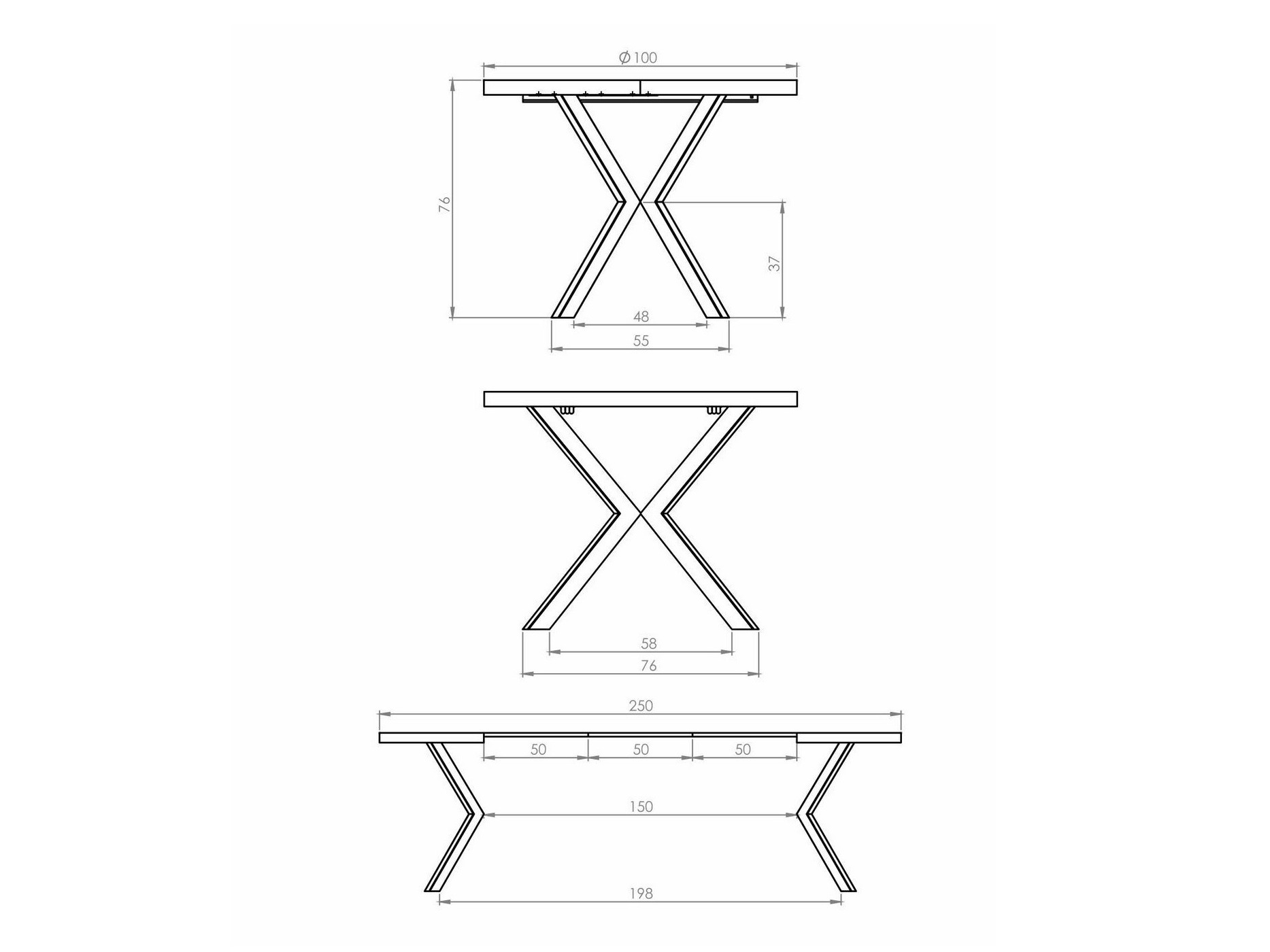 Bord Houston 1495 (Hvid marmor + Sort)