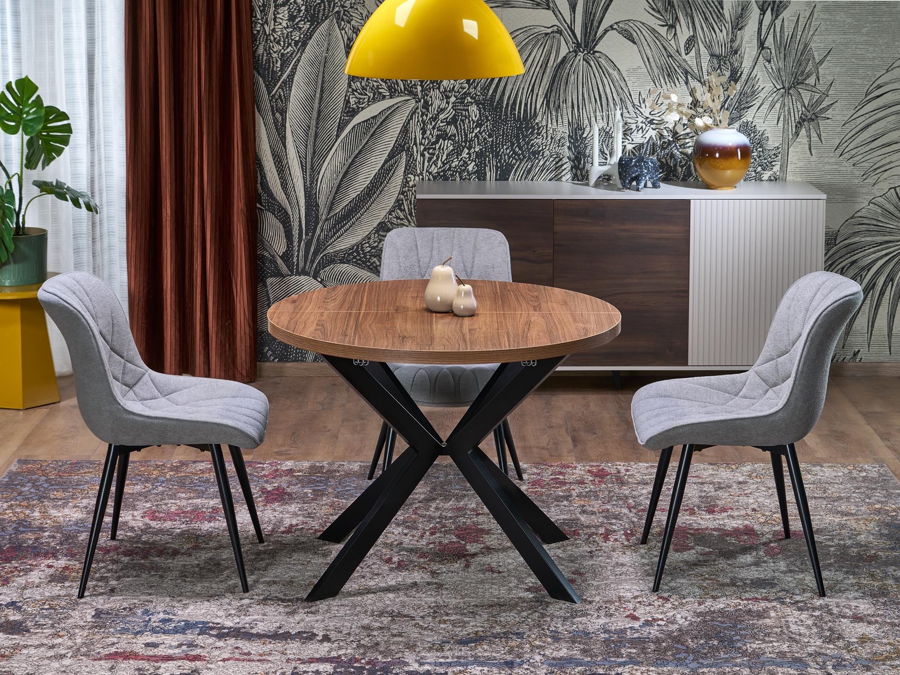 Bord Houston 1495 (Valnød + Sort)