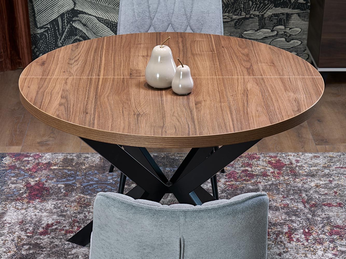 Bord Houston 1495 (Valnød + Sort)