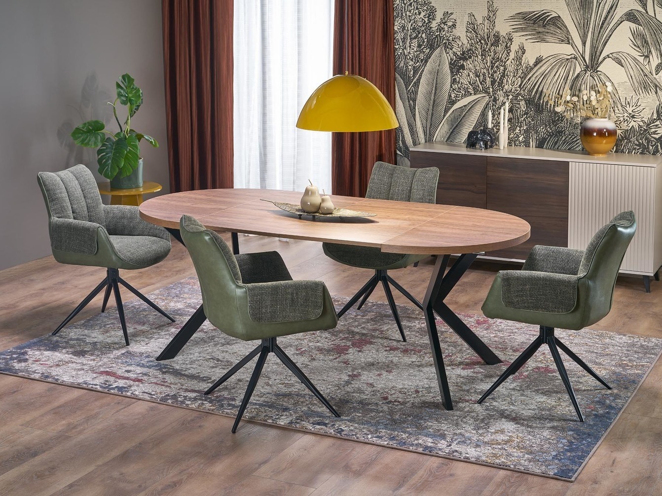 Bord Houston 1495 (Valnød + Sort)