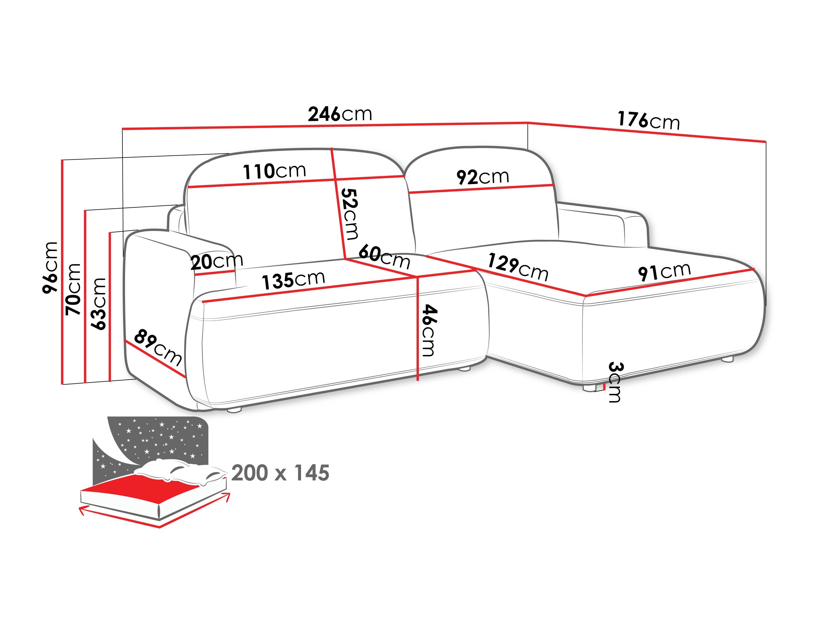 Hjørnesofa ComfiDream 201 (Perfect Harmony 63)
