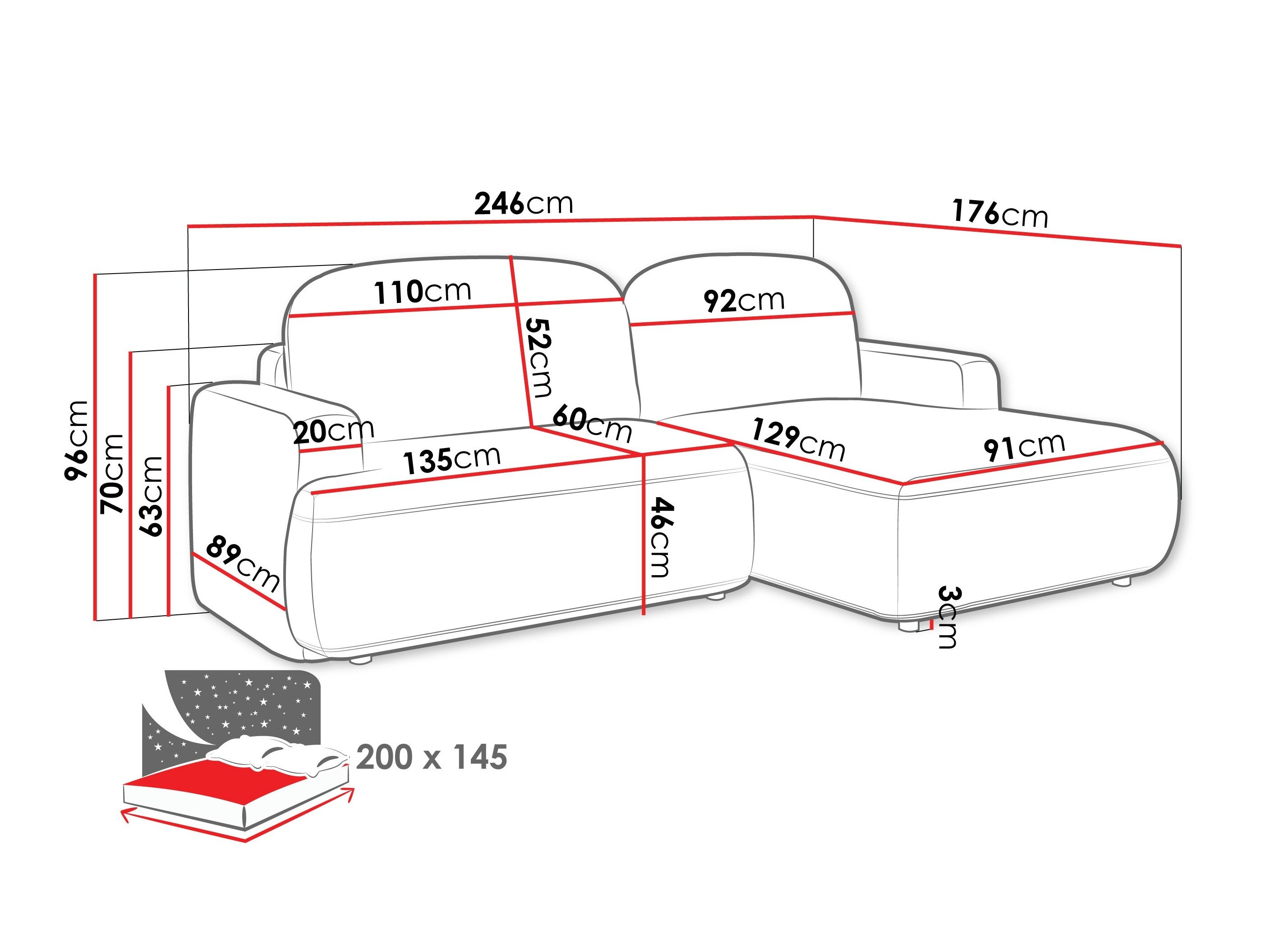Hjørnesofa ComfiDream 201 (Perfect Harmony 77)