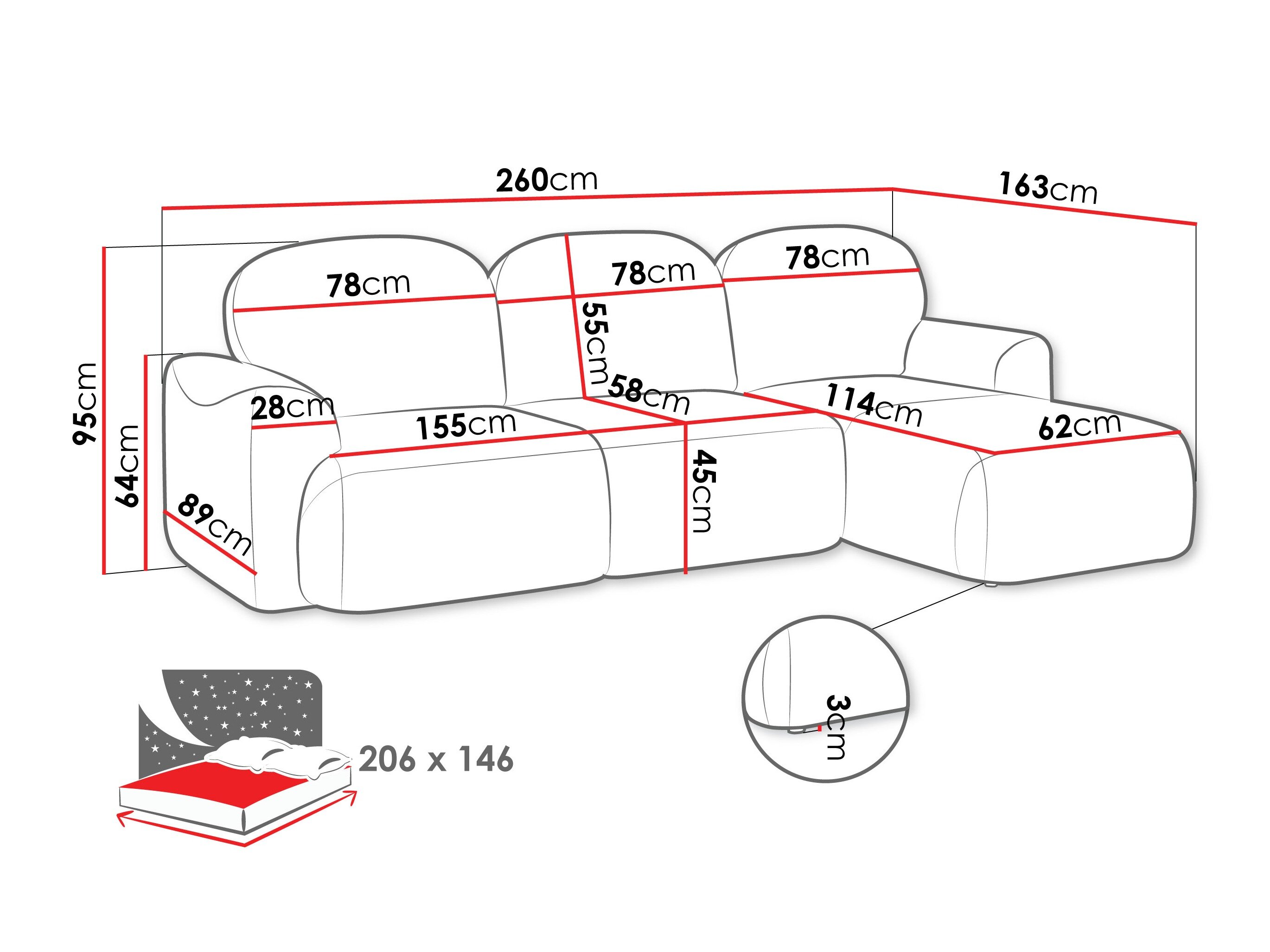 Hjørnesofa ComfiDream 202 (Cremona 02)