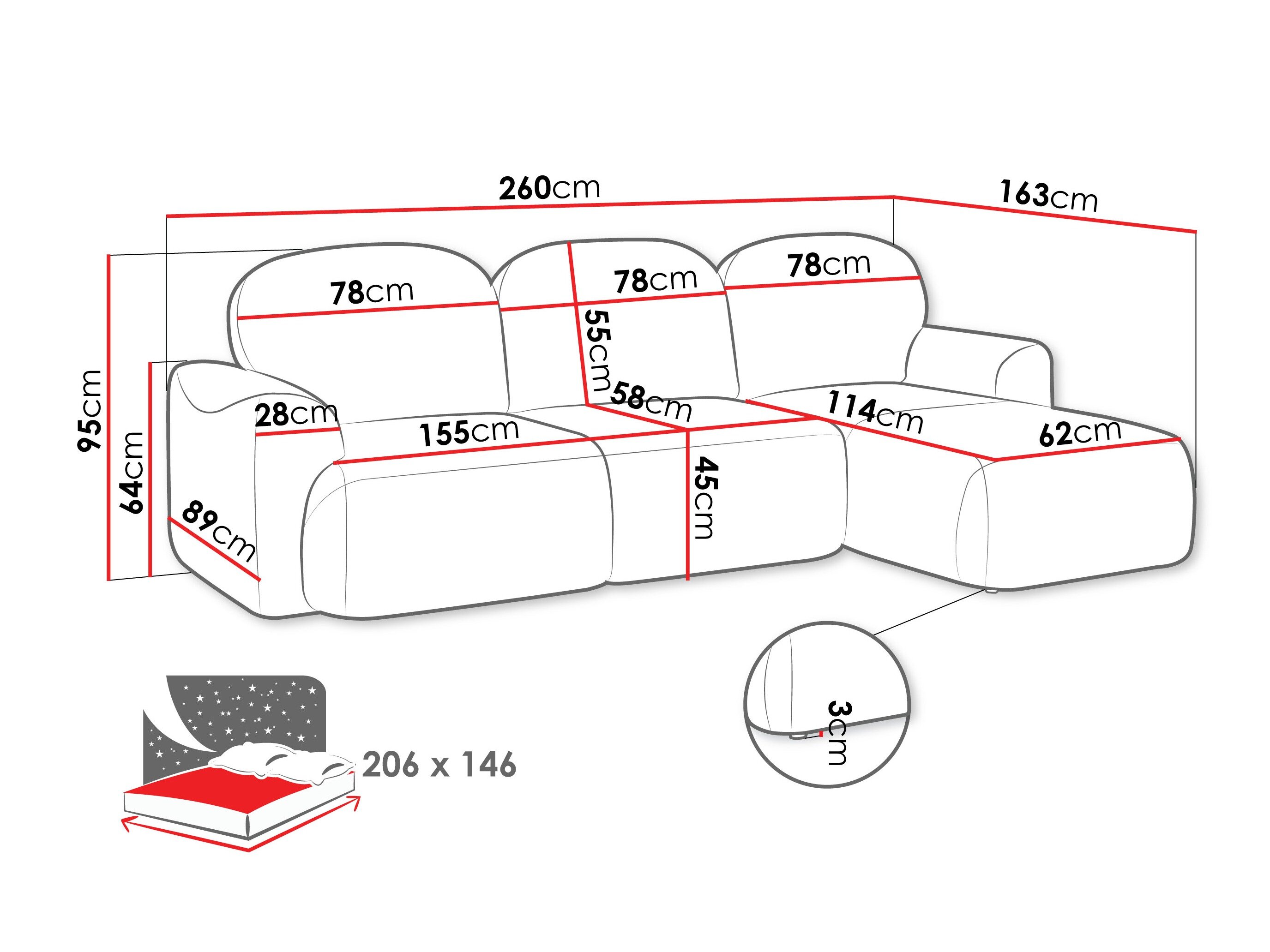 Hjørnesofa ComfiDream 202 (Cremona 79)