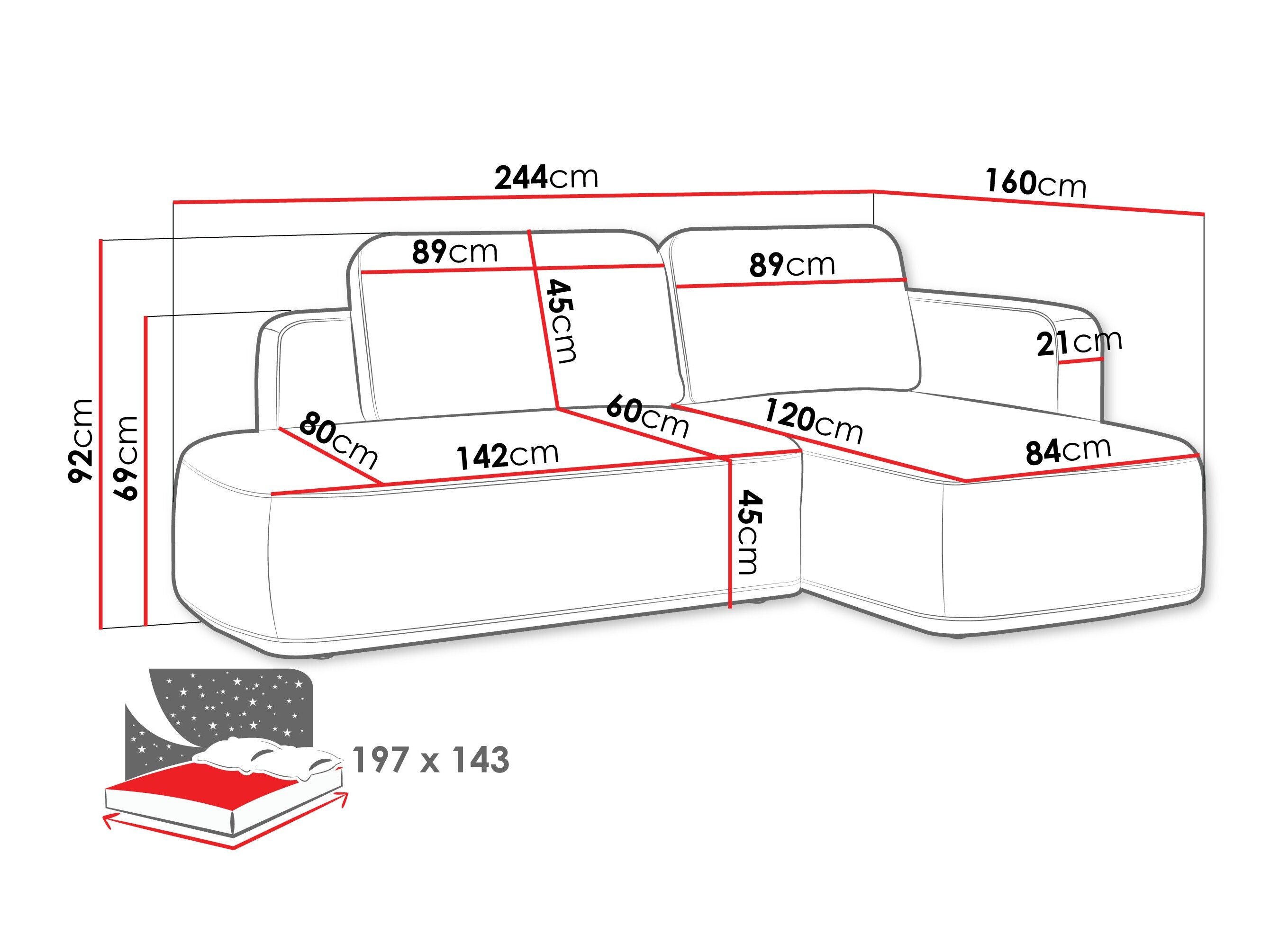 Hjørnesofa ComfiDream 203 (Perfect Harmony 02)