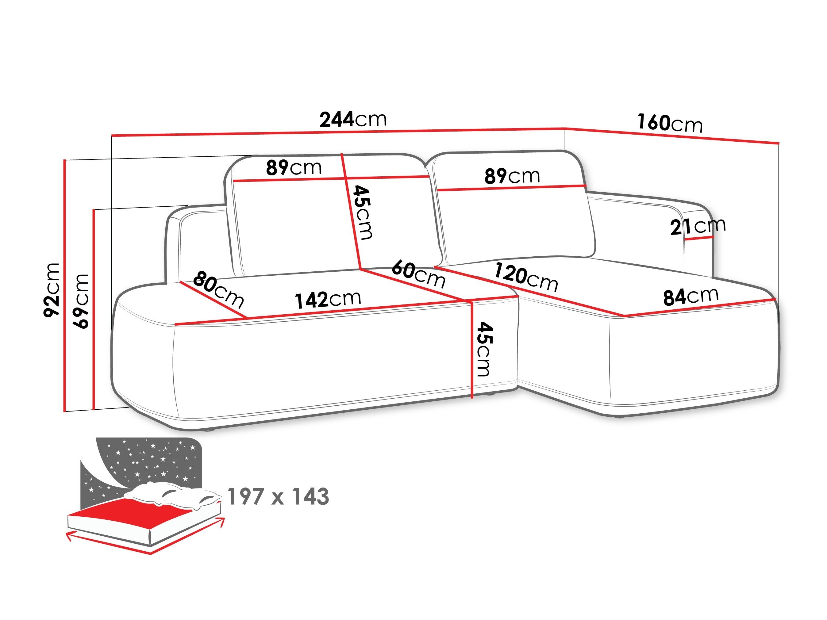 Hjørnesofa ComfiDream 203 (Perfect Harmony 77)