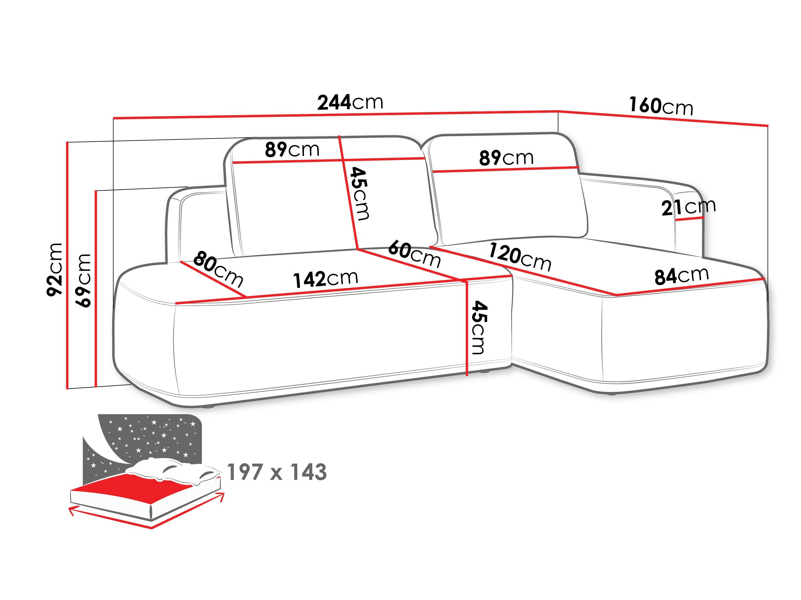 Hjørnesofa ComfiDream 203 (Perfect Harmony 82)