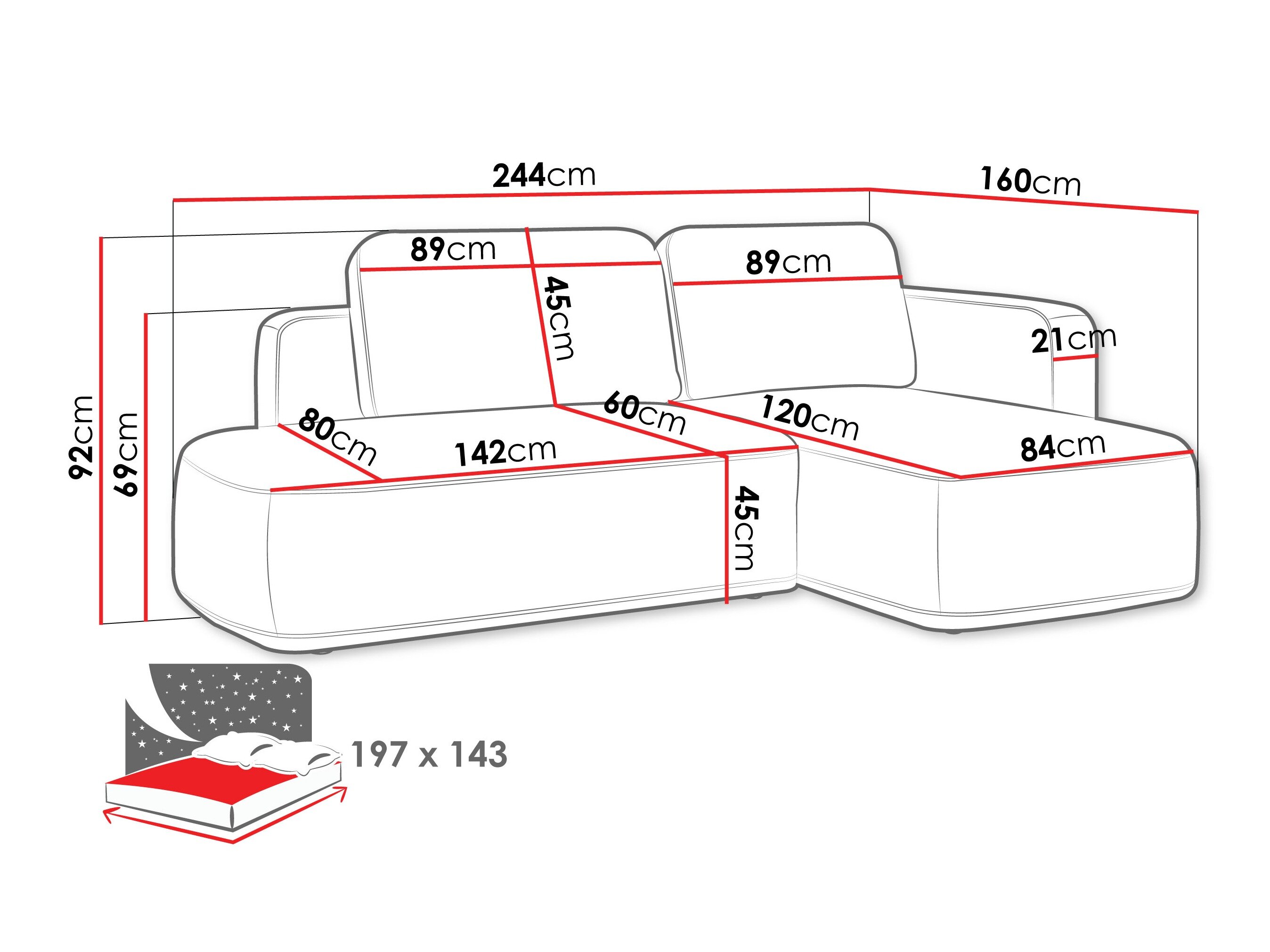 Hjørnesofa ComfiDream 203 (Perfect Harmony 82)