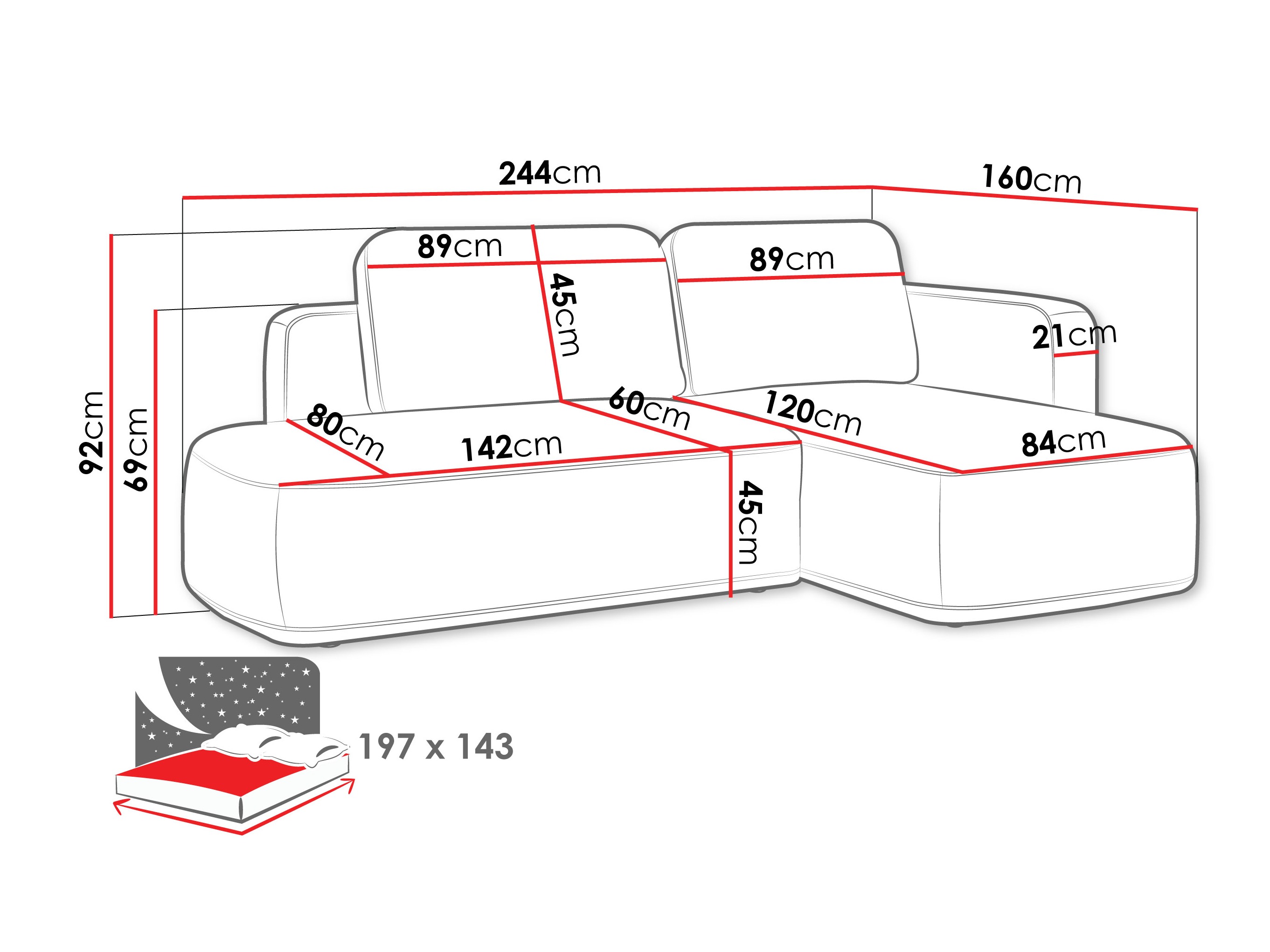Hjørnesofa ComfiDream Celena (Perfect Harmony 39)