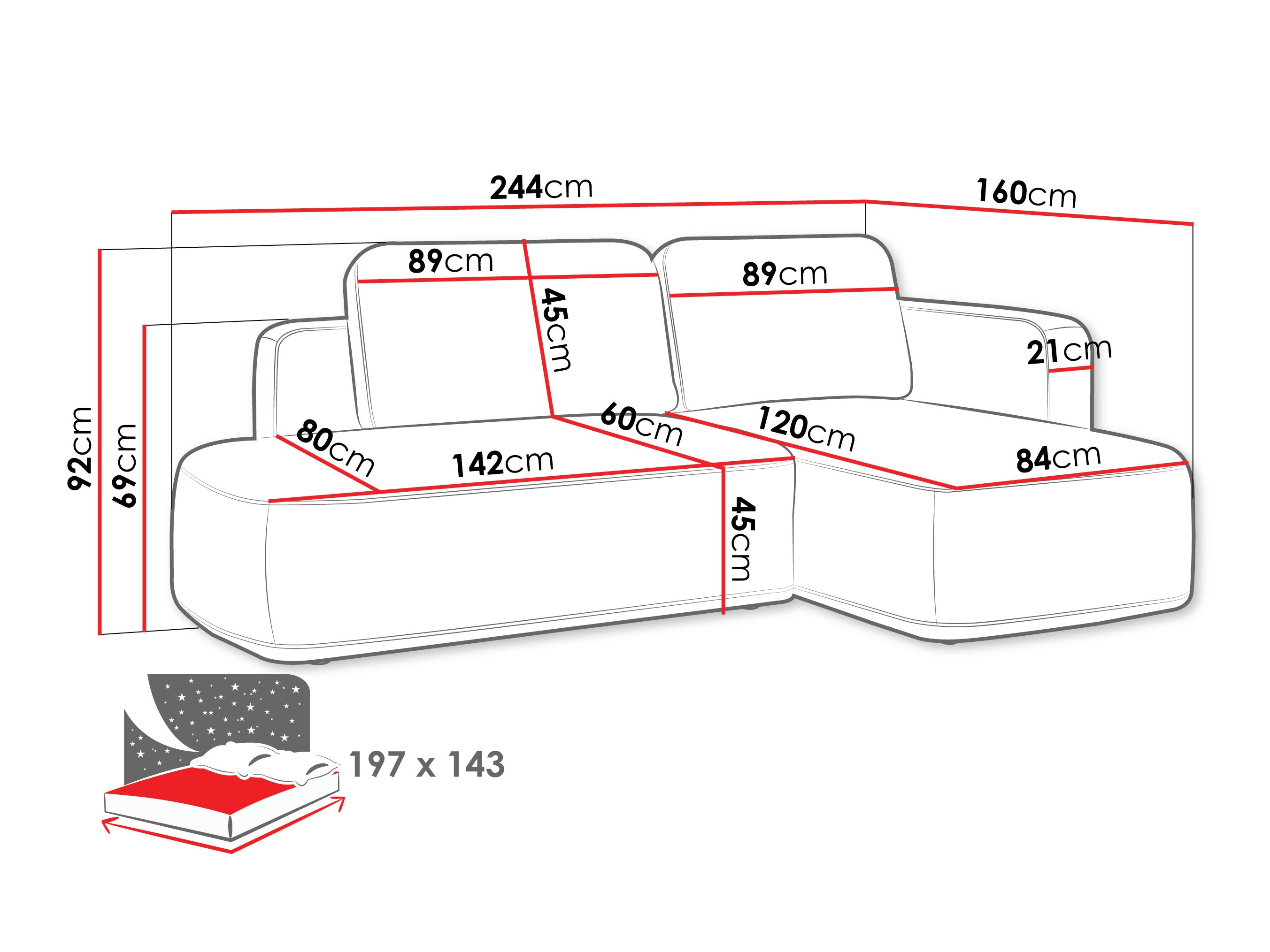 Hjørnesofa ComfiDream Celena (Perfect Harmony 77)