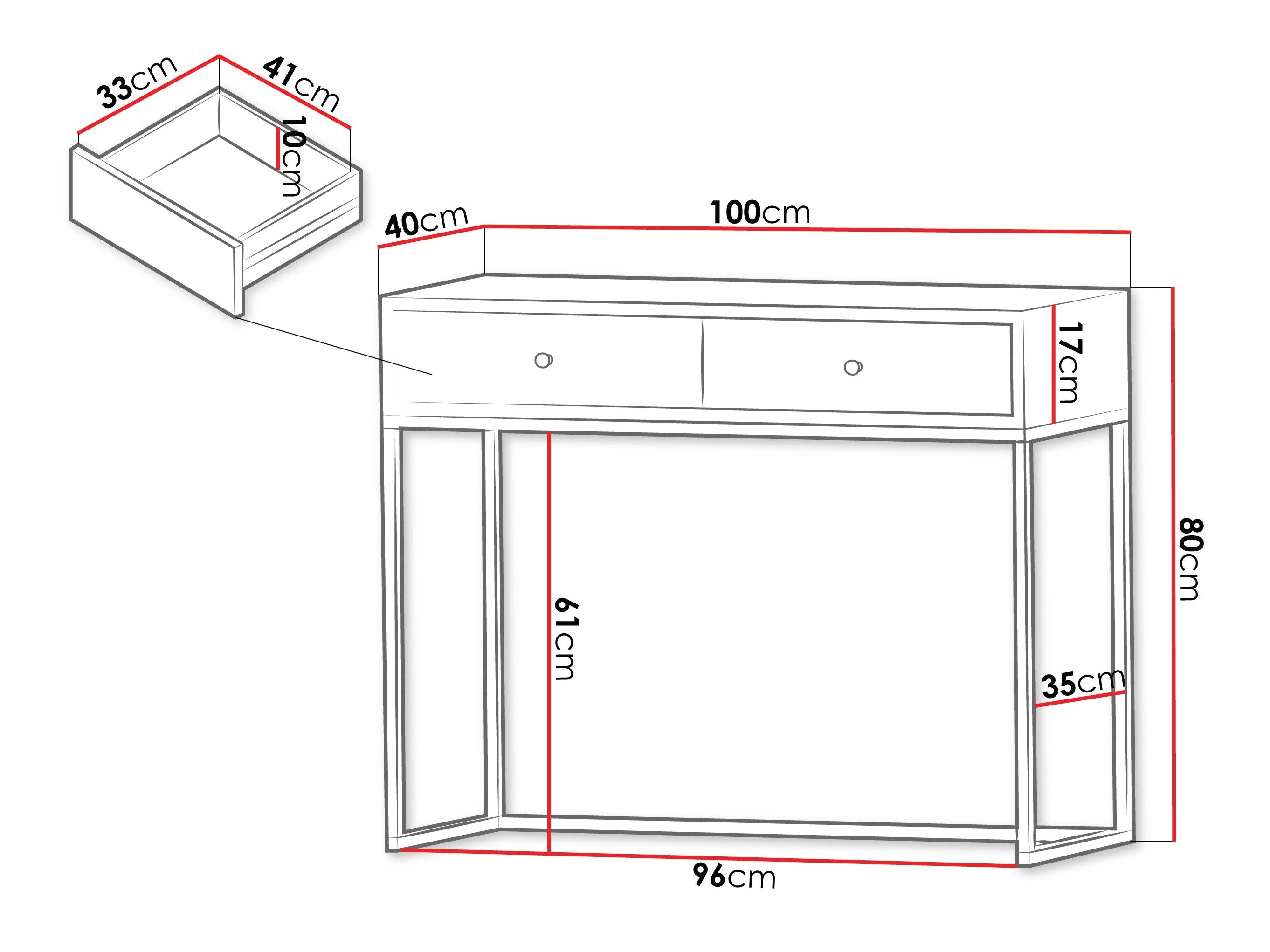 Konsolbord Comfivo 453 (Hvid)