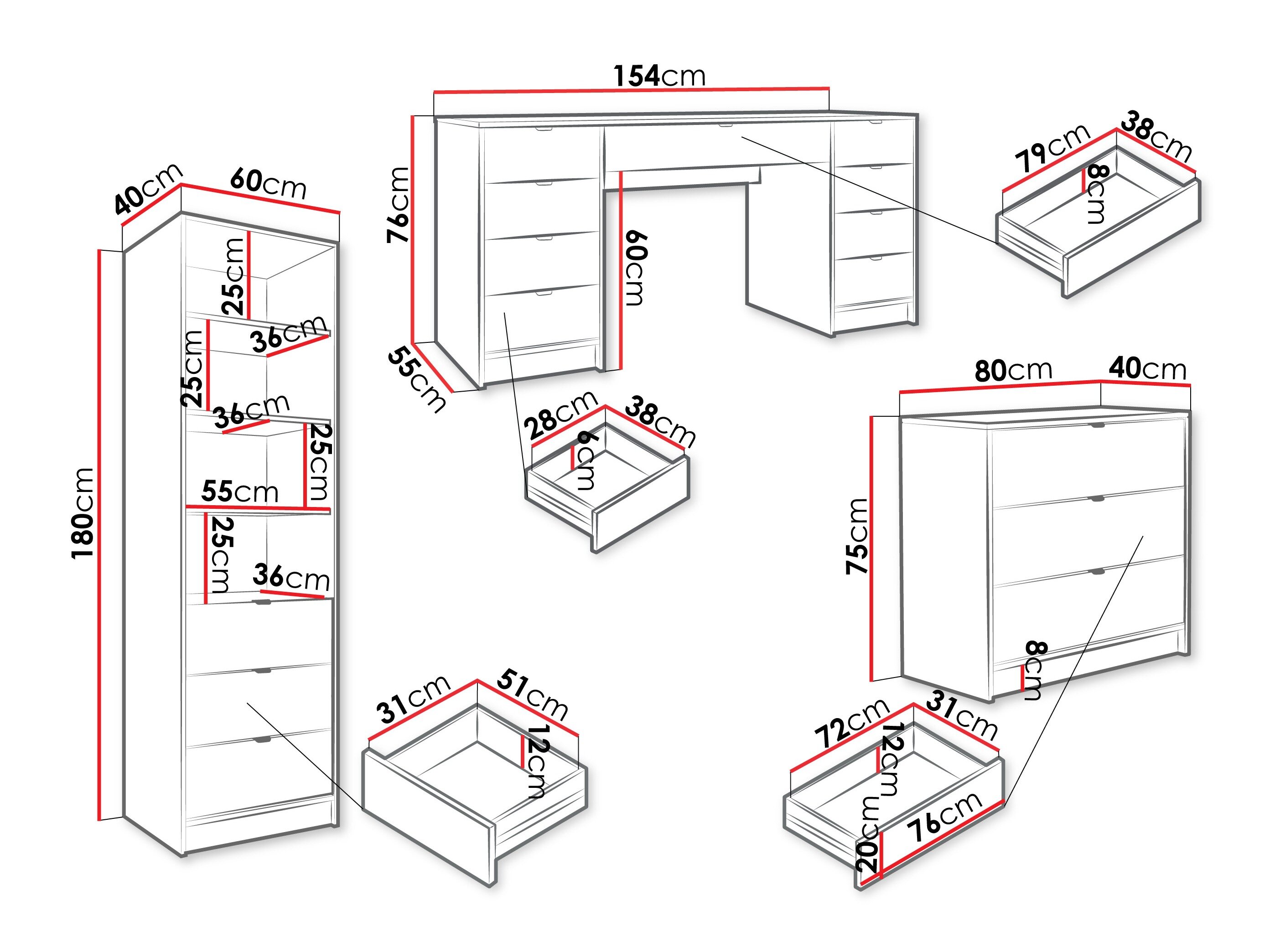 Hjemmekontorsæt Comfivo Larmire 121 (Sort)