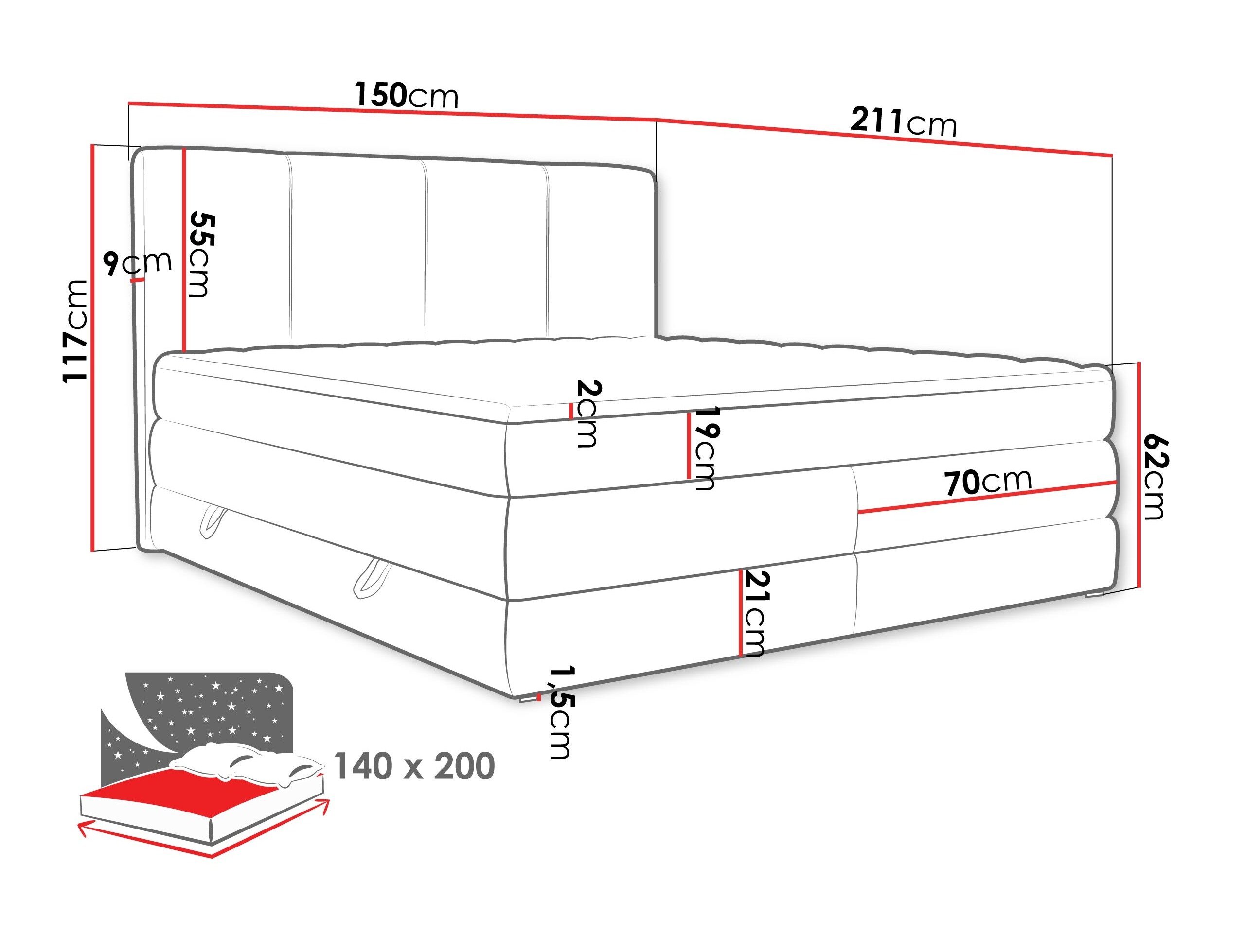 Kontinentalseng ComfiDream 205 (Onega 14)