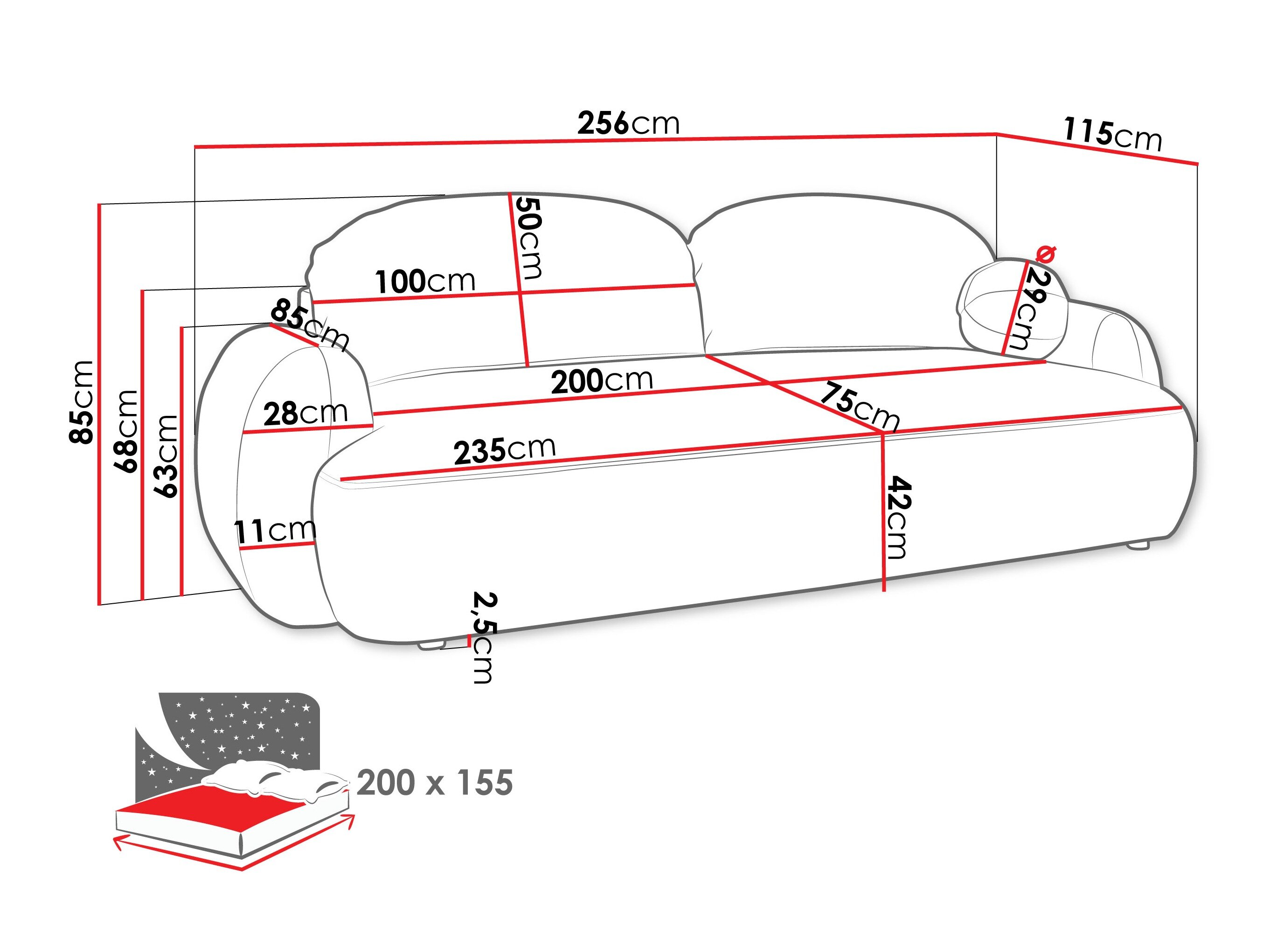 Sovesofa TrendyNest 114 (Now Or Never 16)