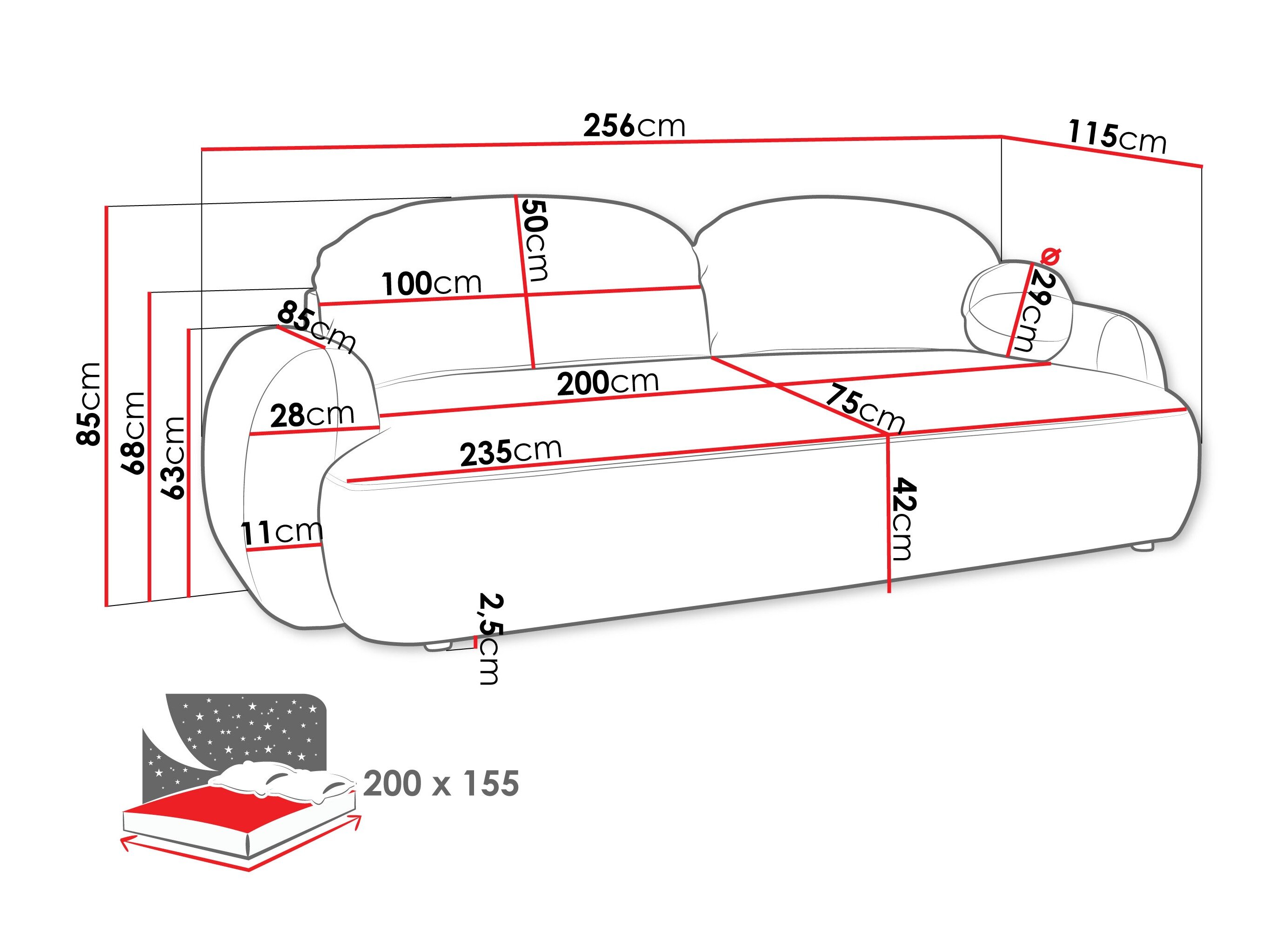 Sovesofa TrendyNest 114 (Now Or Never 83)