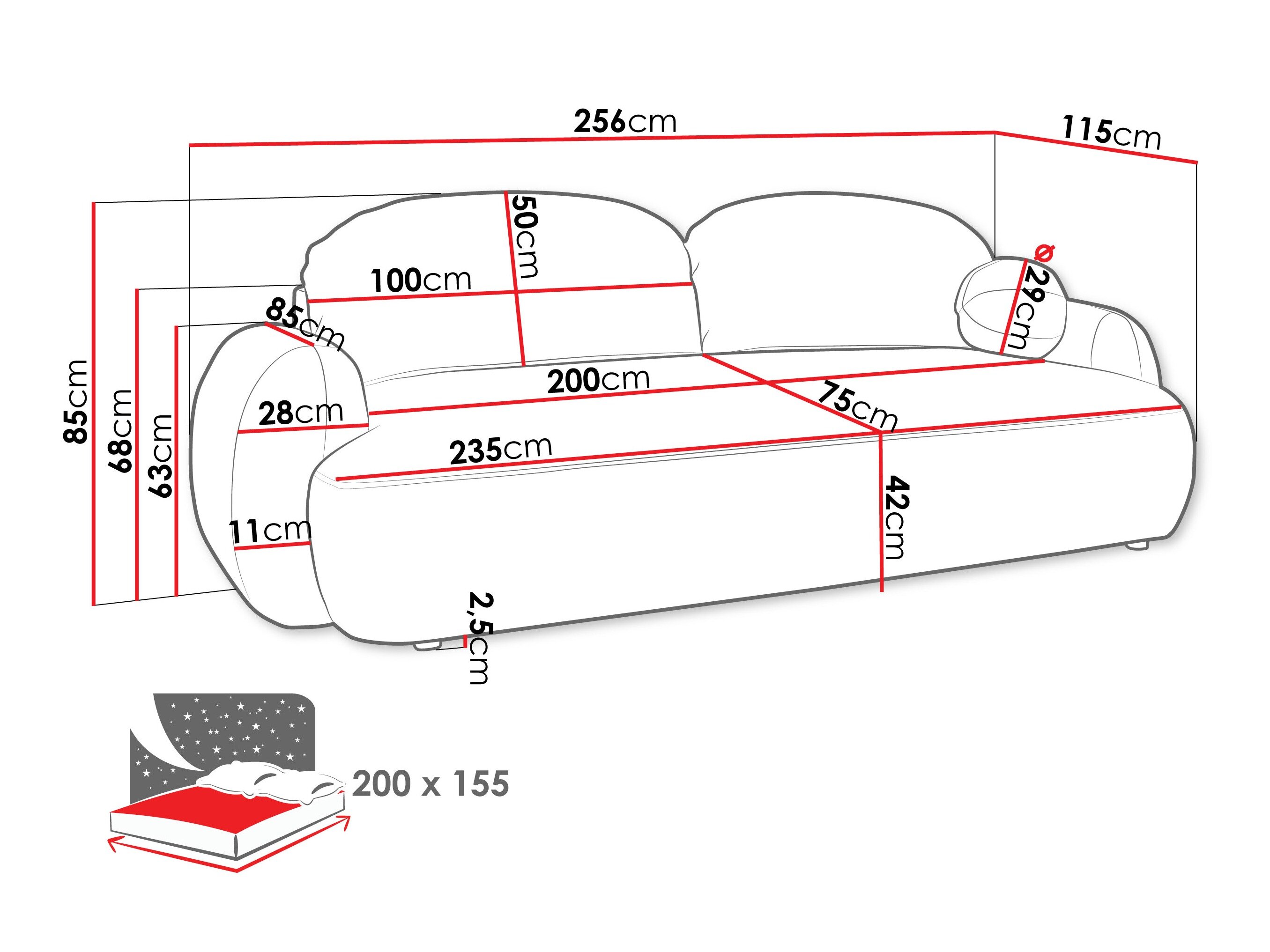 Sovesofa TrendyNest 114 (Now Or Never 92)