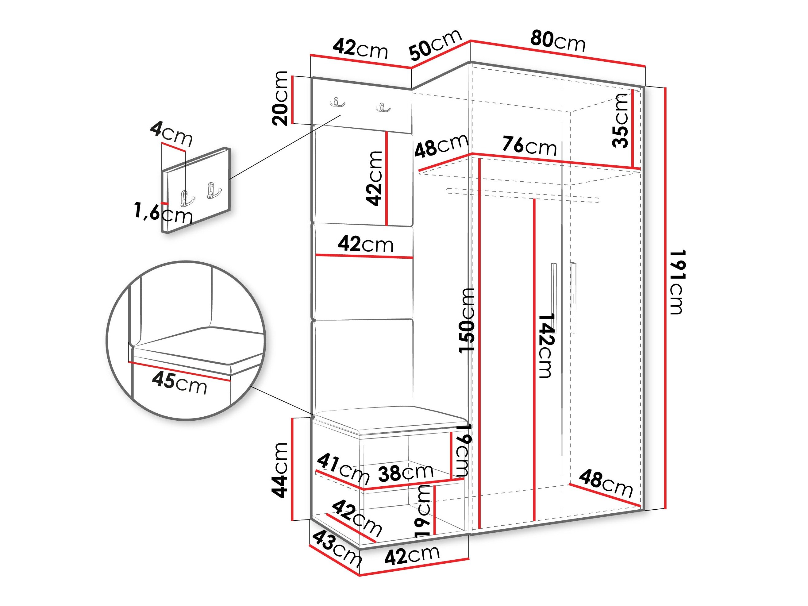 Entrésæt Hartford 523 (Hvid)