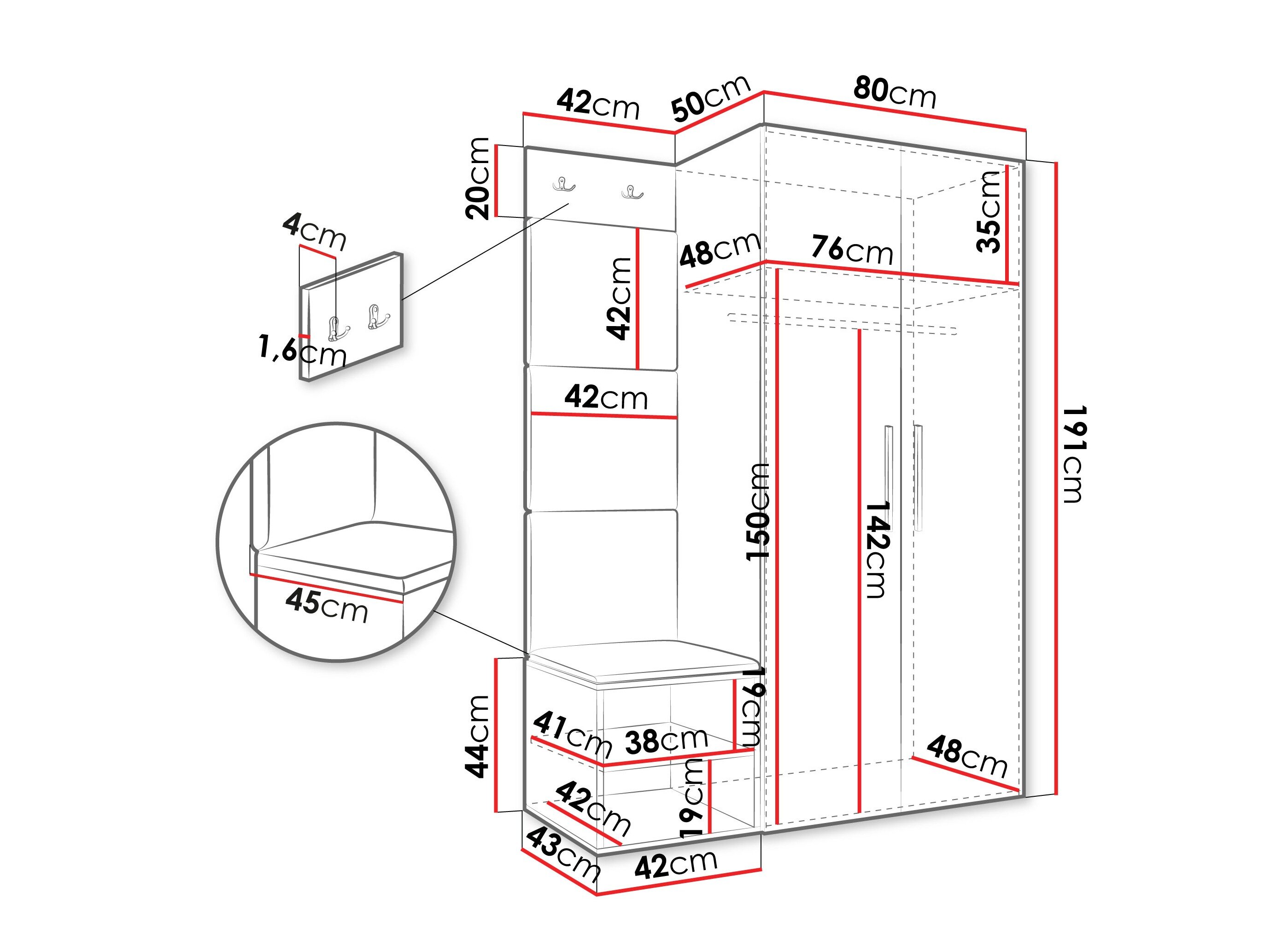 Entrésæt Hartford 523 (Hvid)