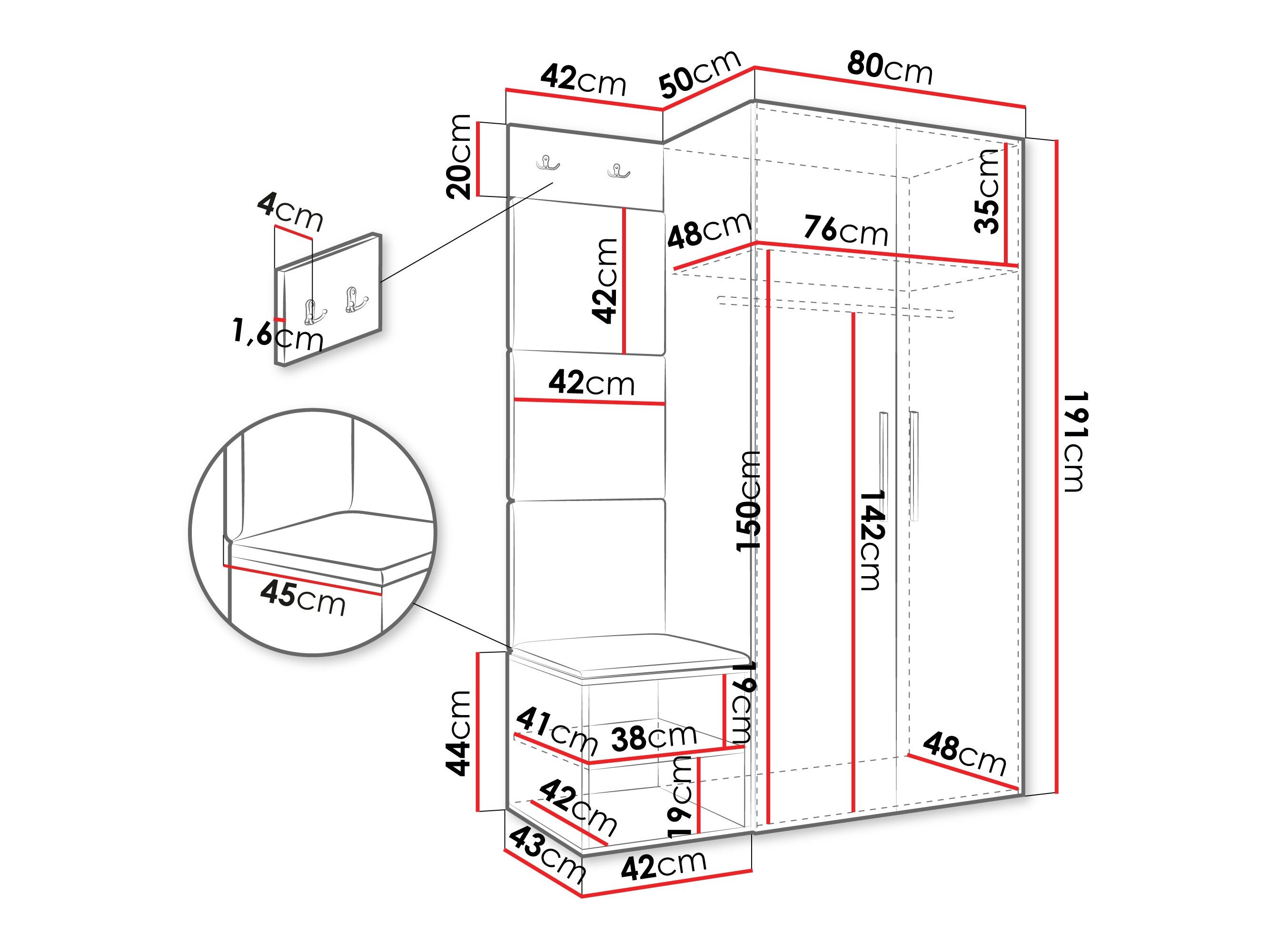 Entrésæt Hartford 523 (Hvid)