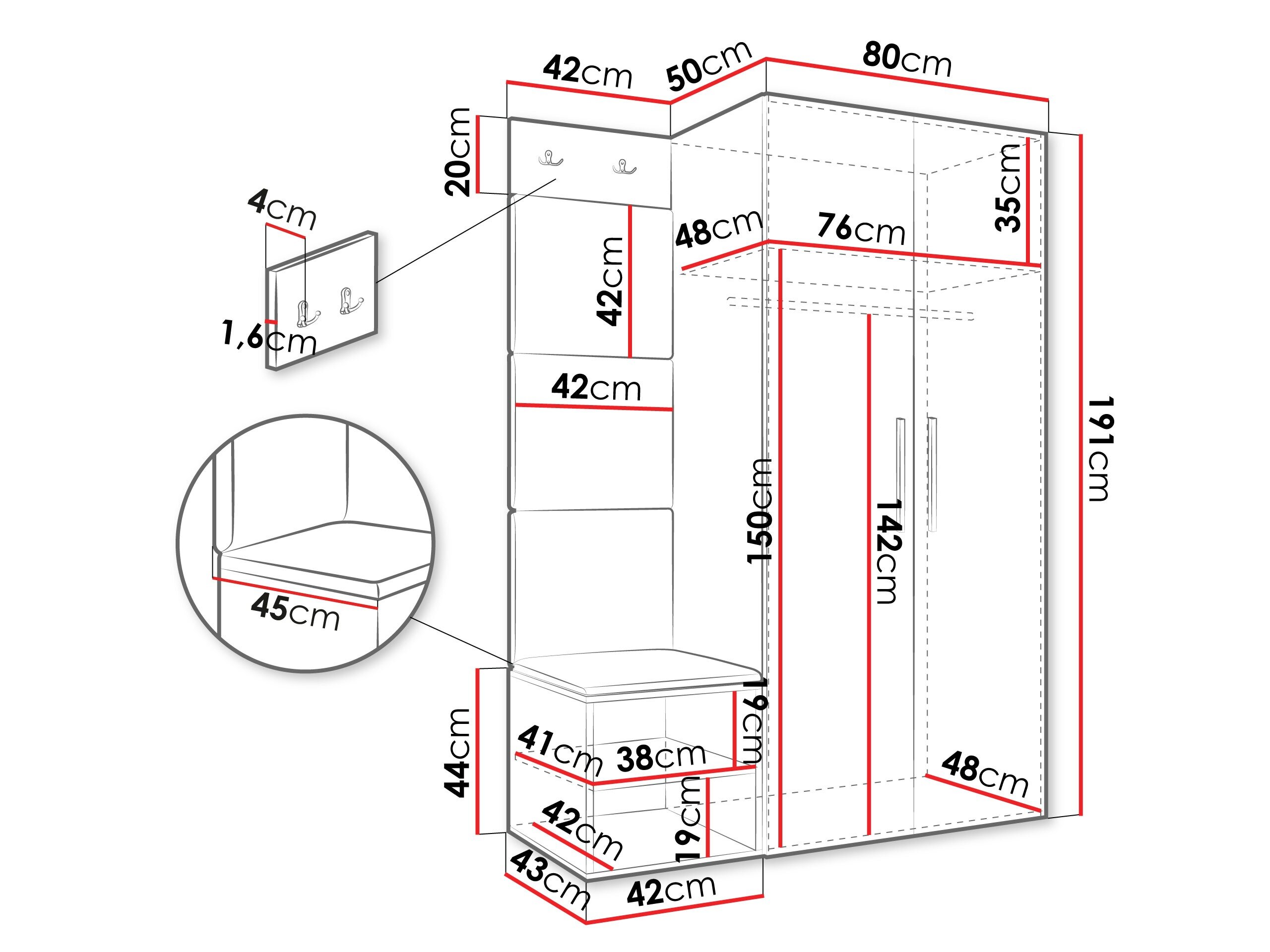 Entrésæt Hartford 523 (Hvid)