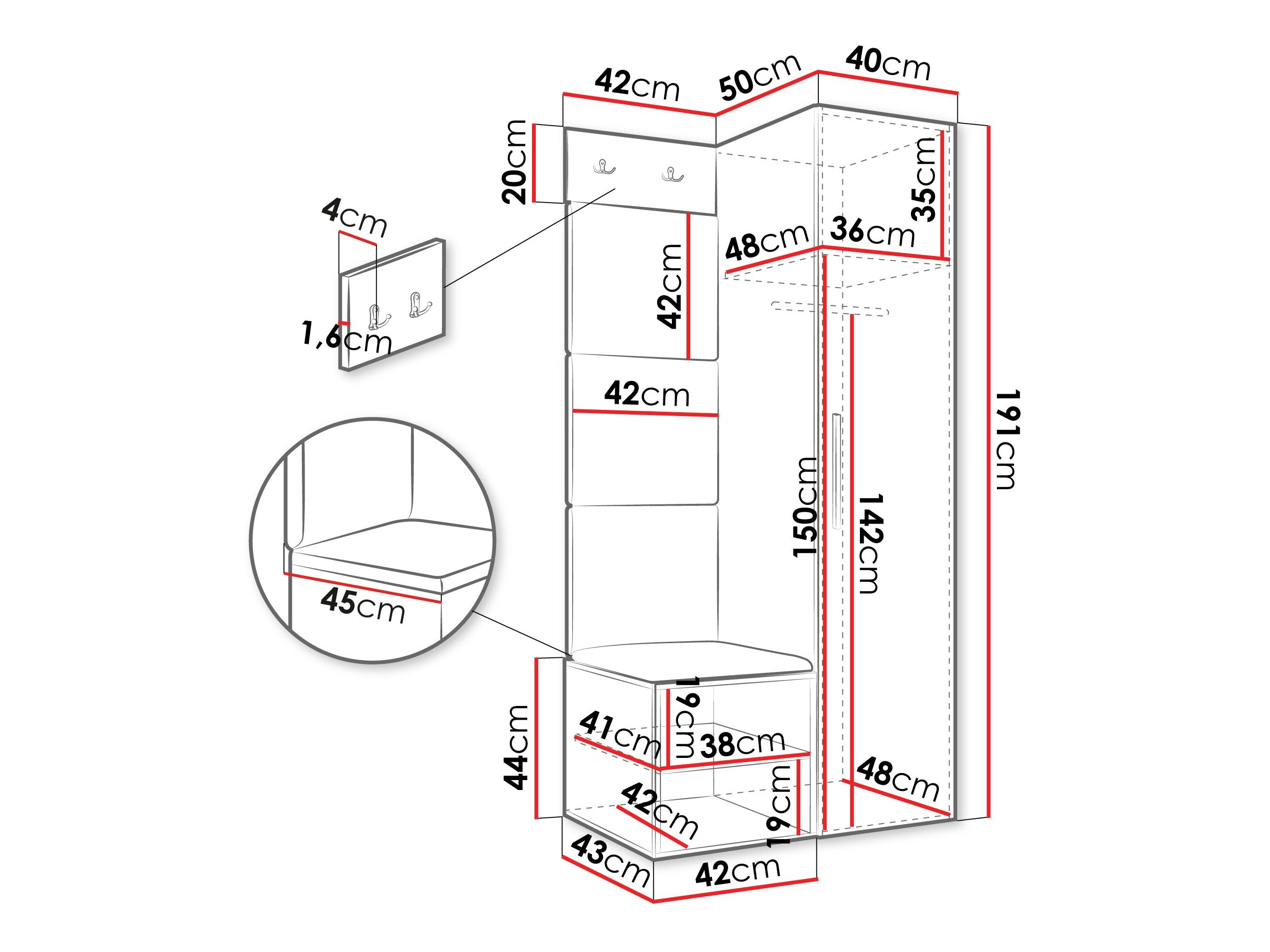 Entrésæt Hartford 524 (Hvid)