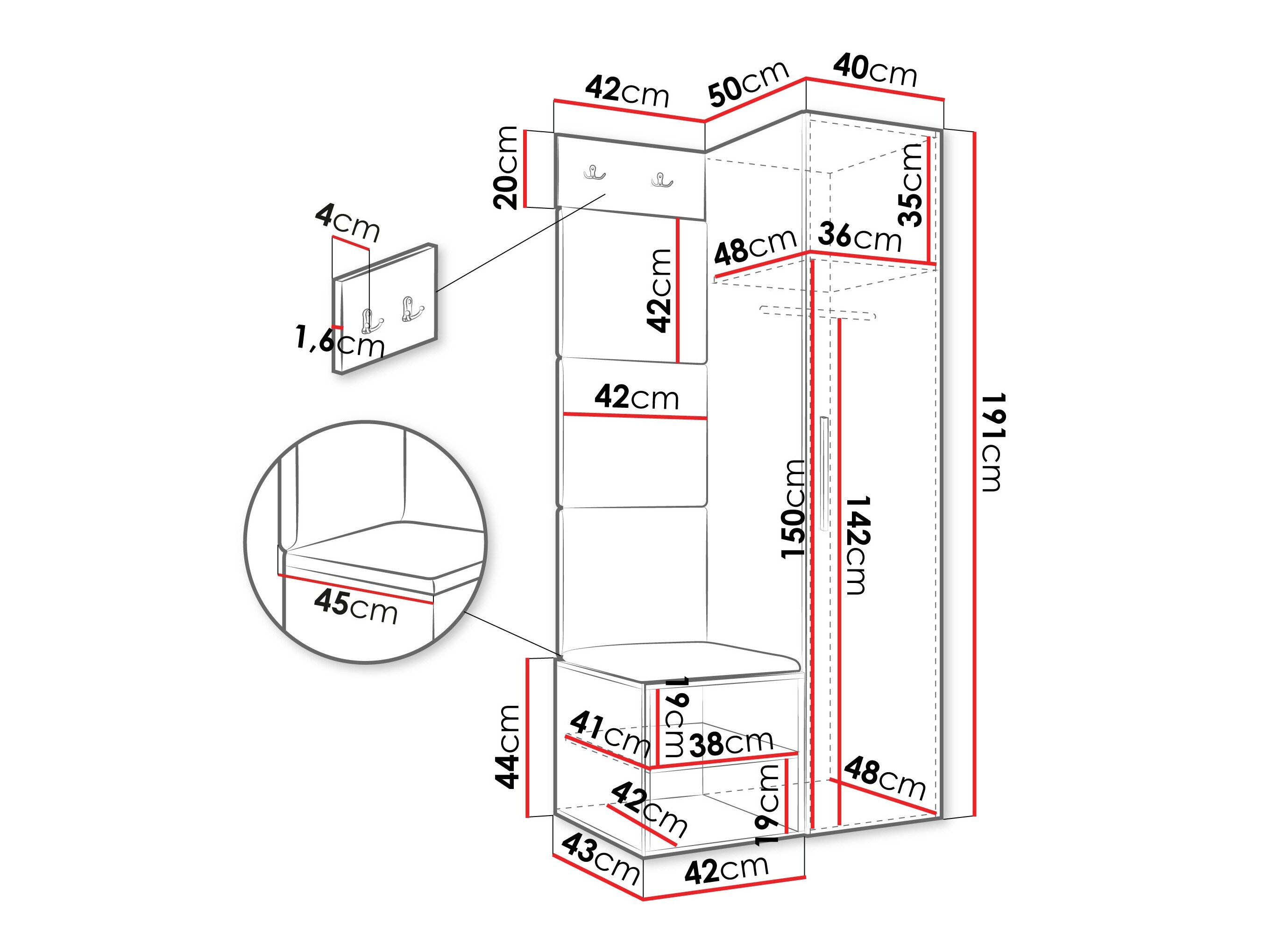 Entrésæt Hartford 524 (Hvid)