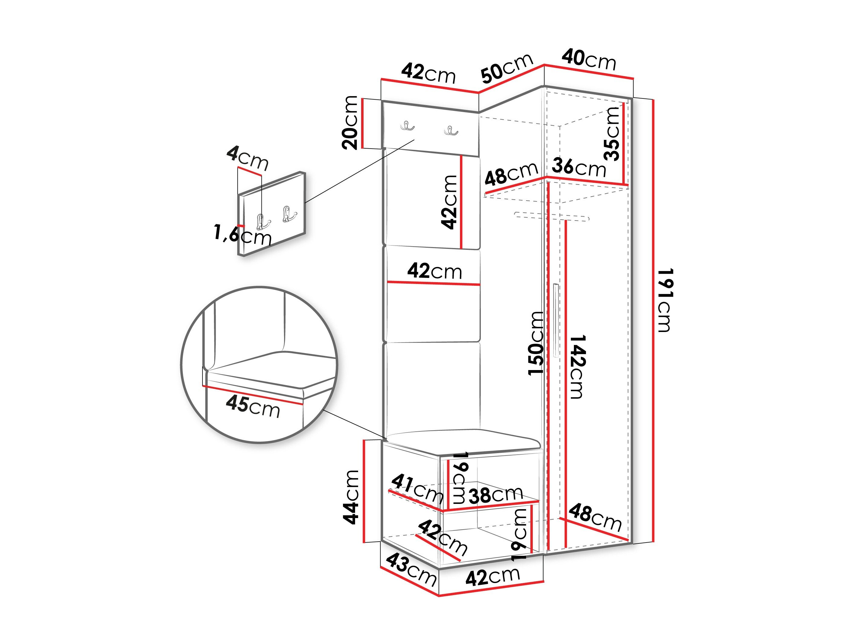 Entrésæt Hartford 524 (Hvid)