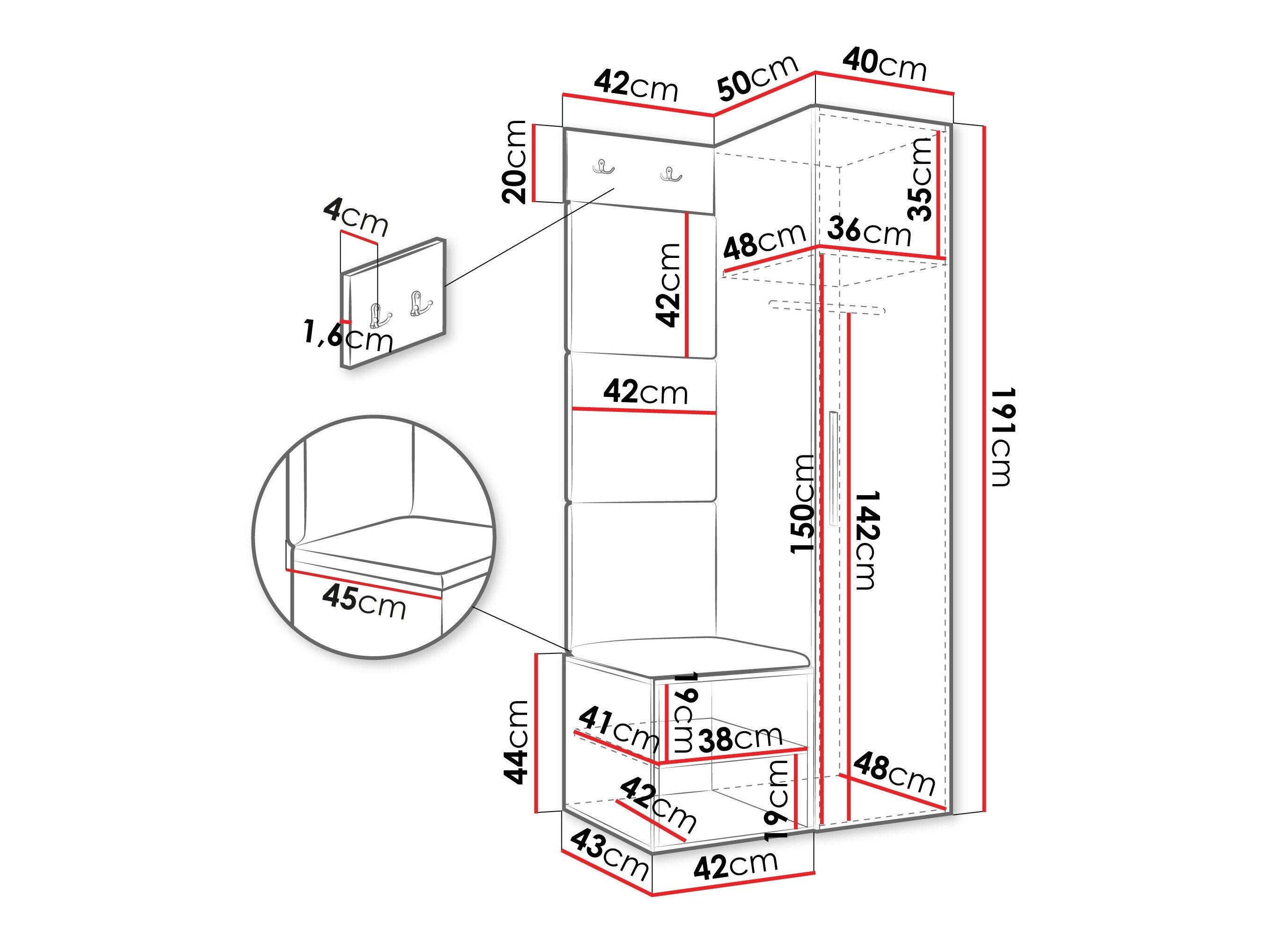 Entrésæt Hartford 524 (Hvid)