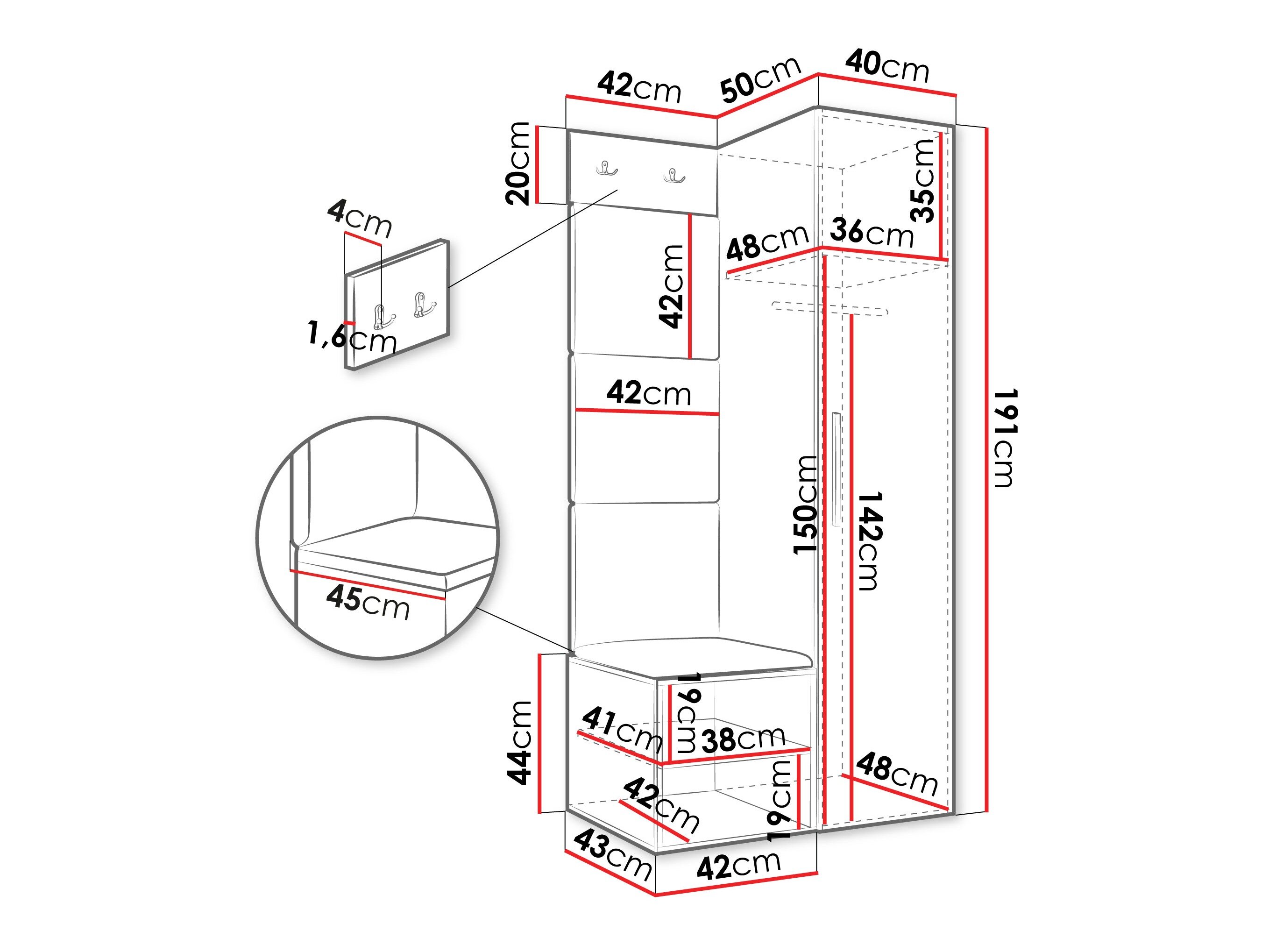 Entrésæt Hartford 524 (Hvid)