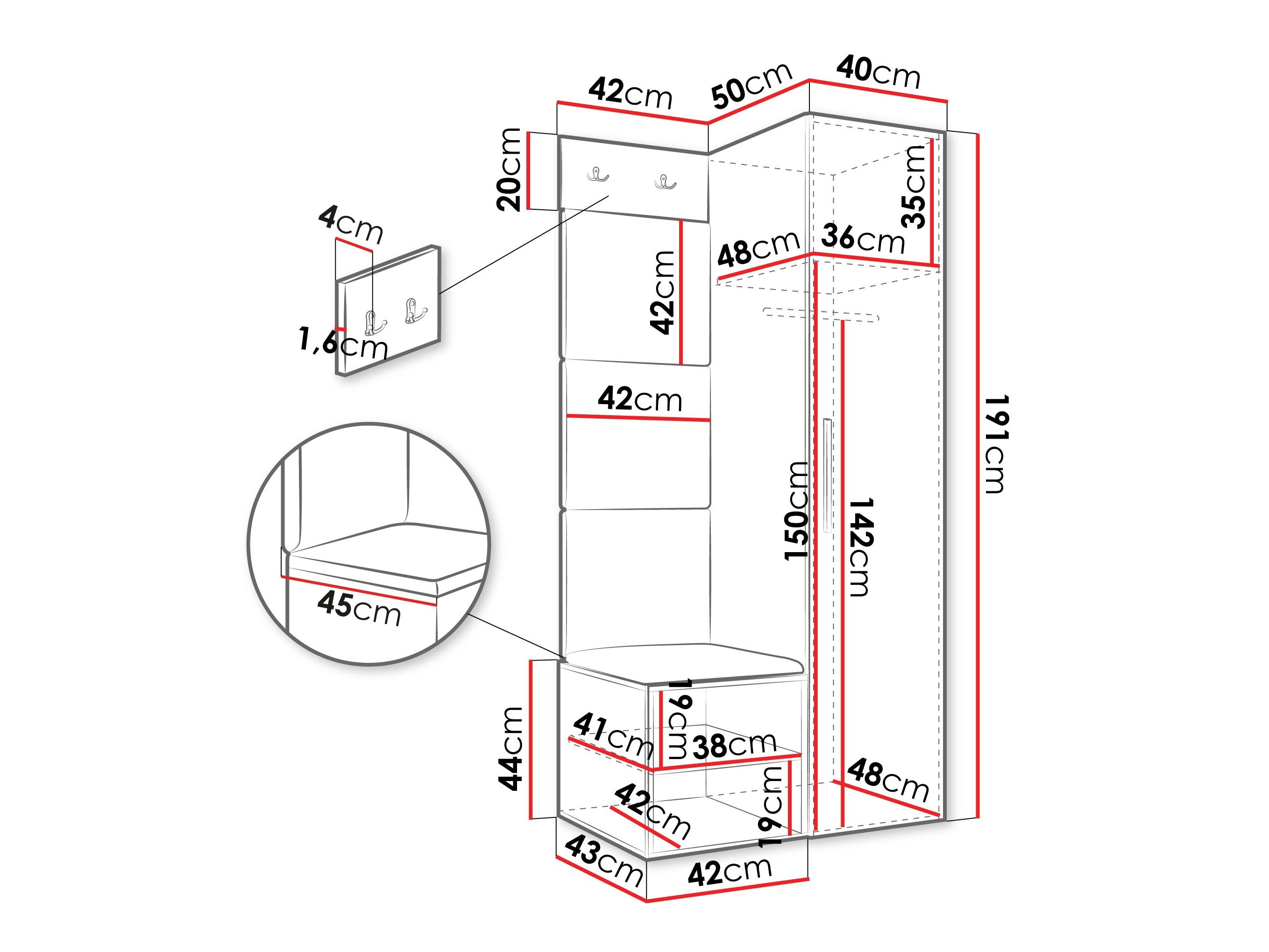 Entrésæt Hartford 524 (Hvid)