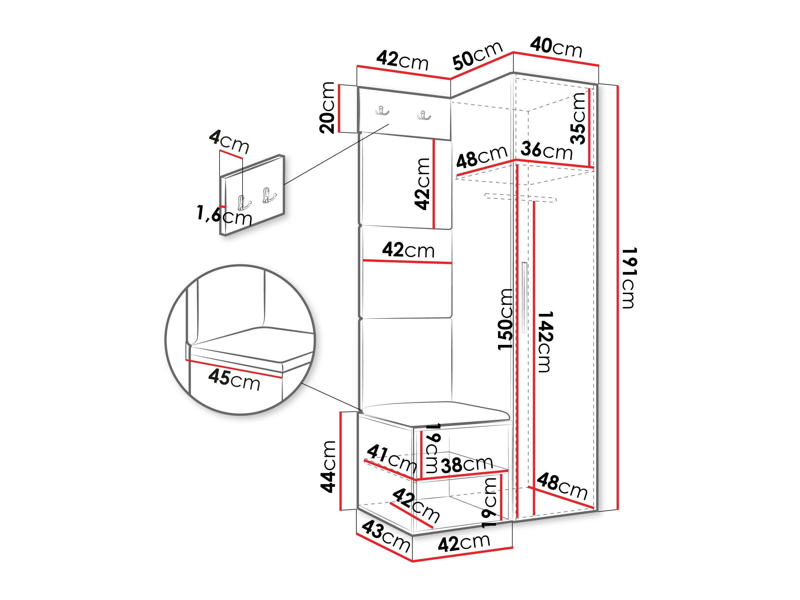 Entrésæt Hartford 524 (Hvid)