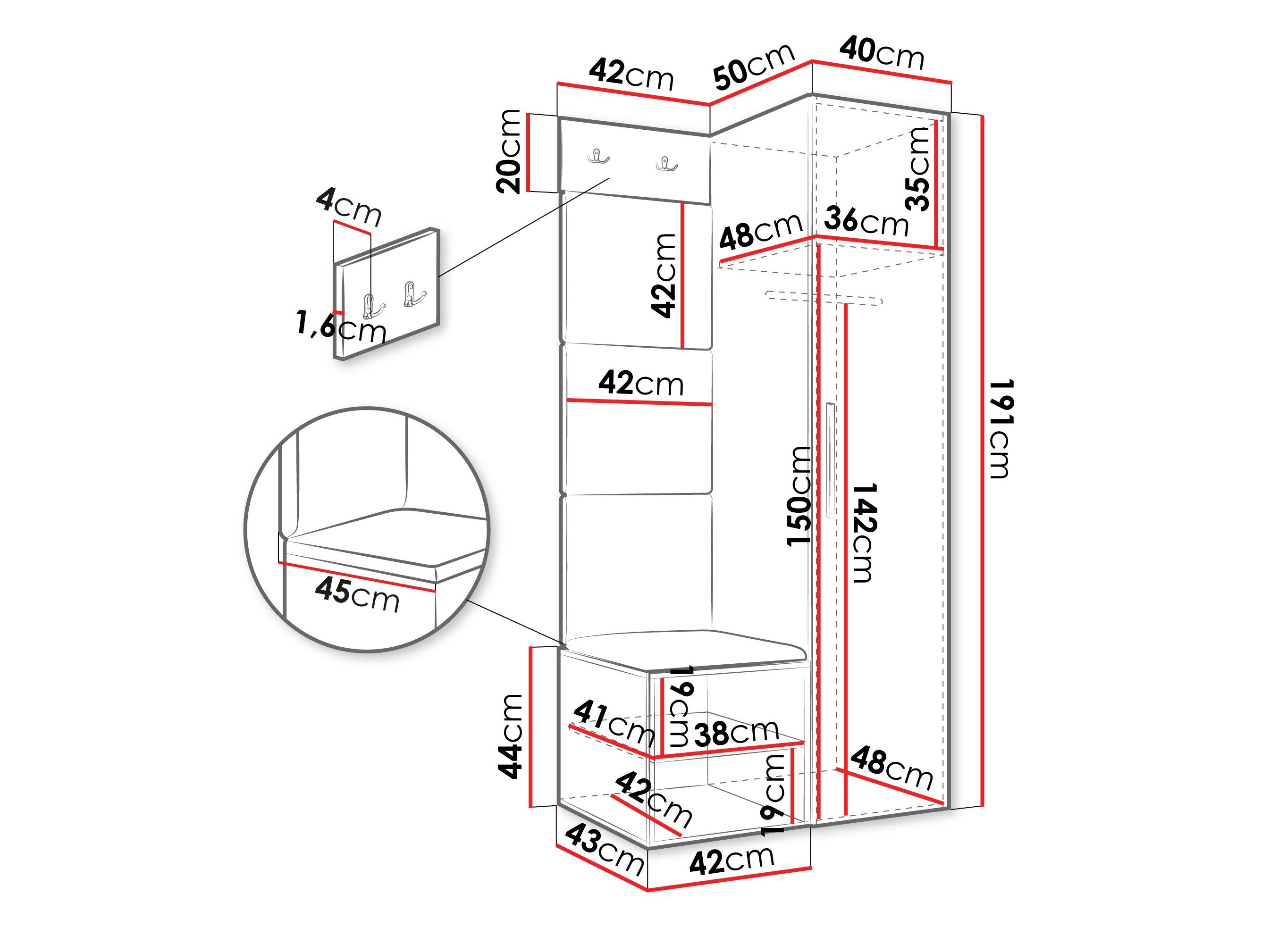 Entrésæt Hartford 524 (Hvid)